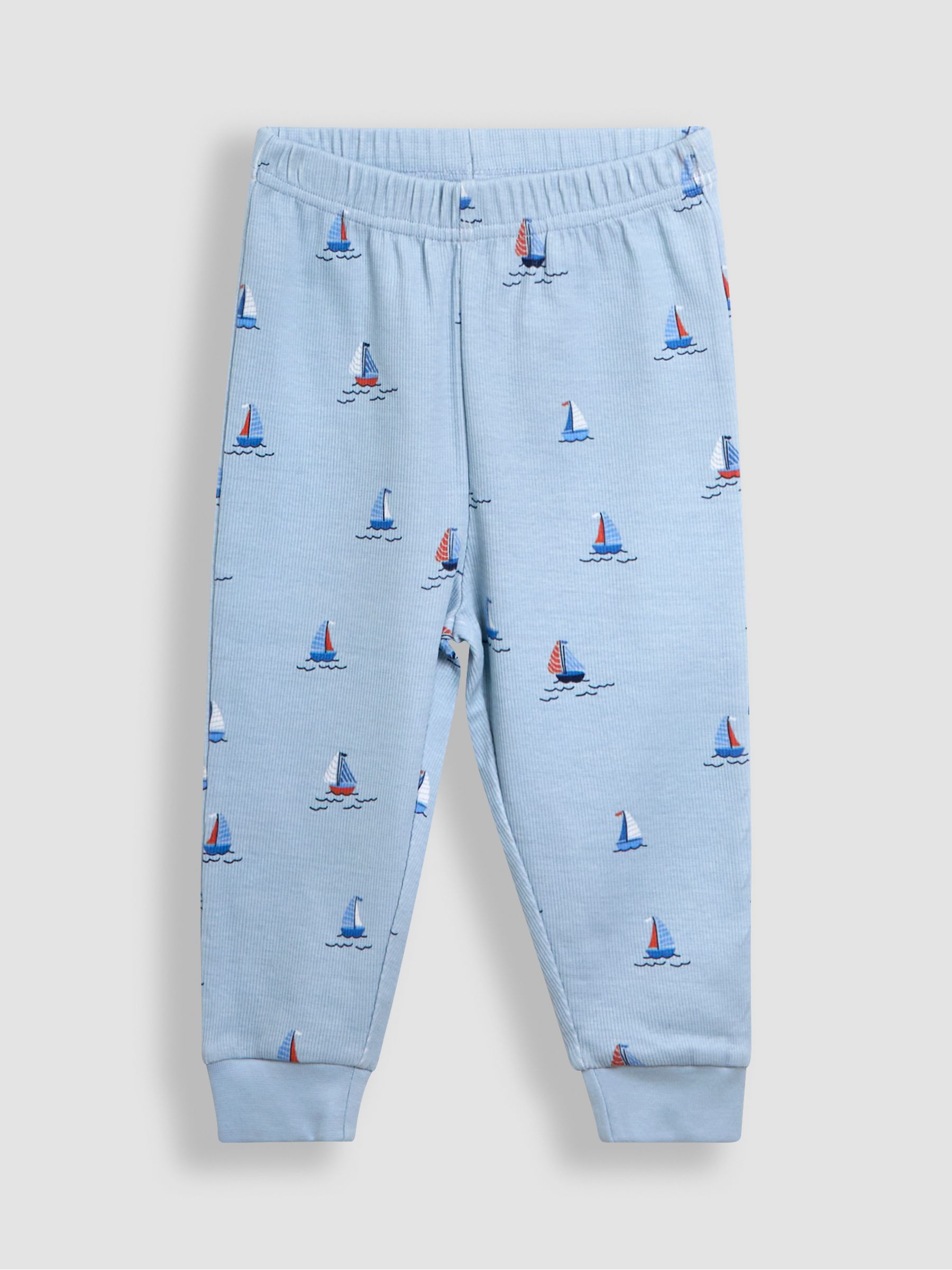 Blue 2-Pack Print Ribbed Jersey Pyjamas - Image 5 of 13