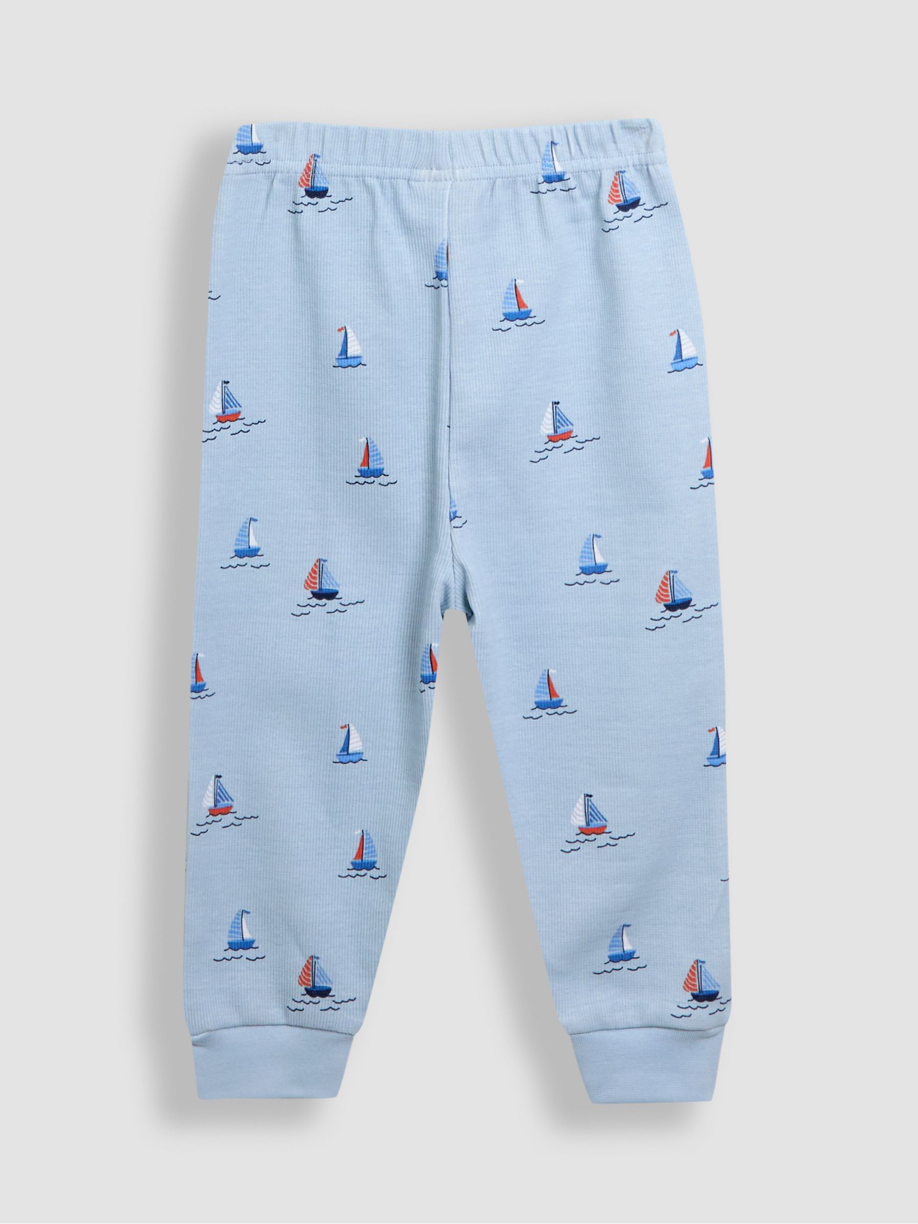 Blue 2-Pack Print Ribbed Jersey Pyjamas - Image 6 of 13