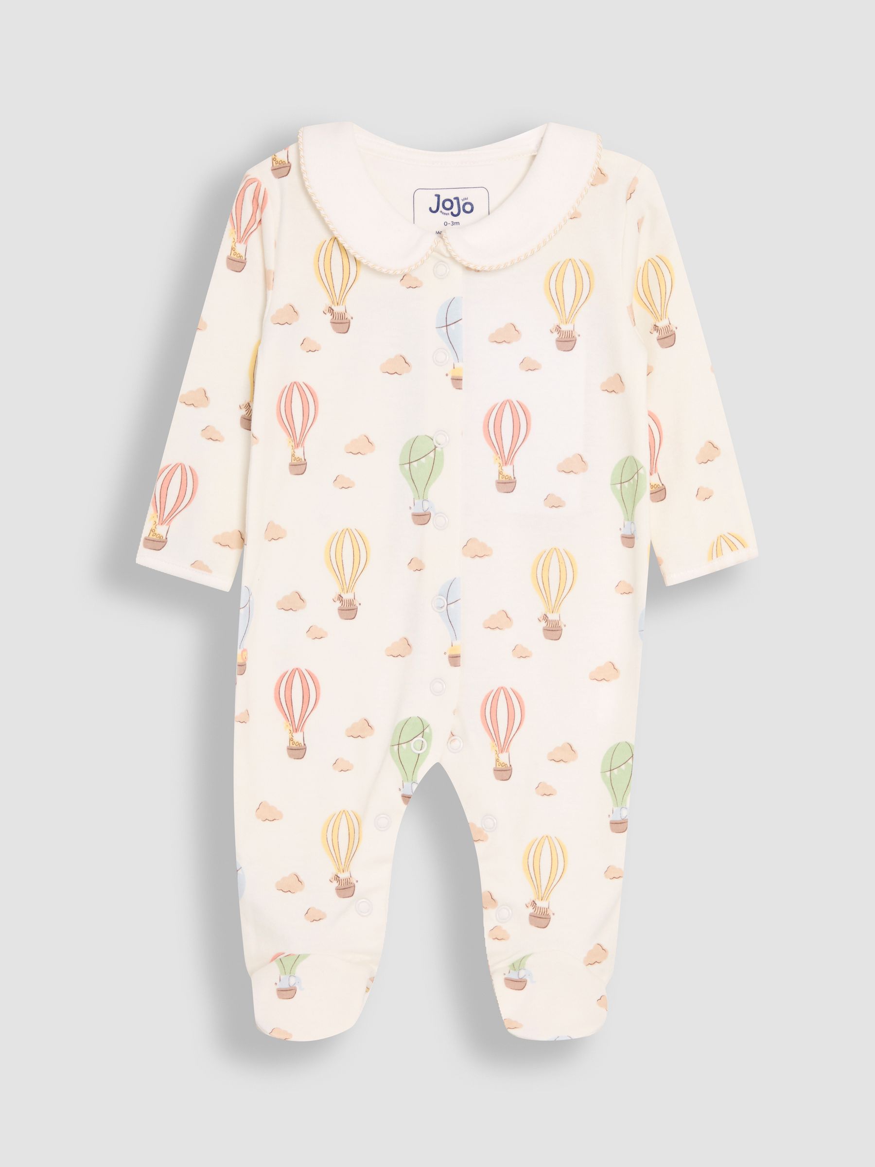 Cream Collared Print Footed Sleepsuit - Image 4 of 6