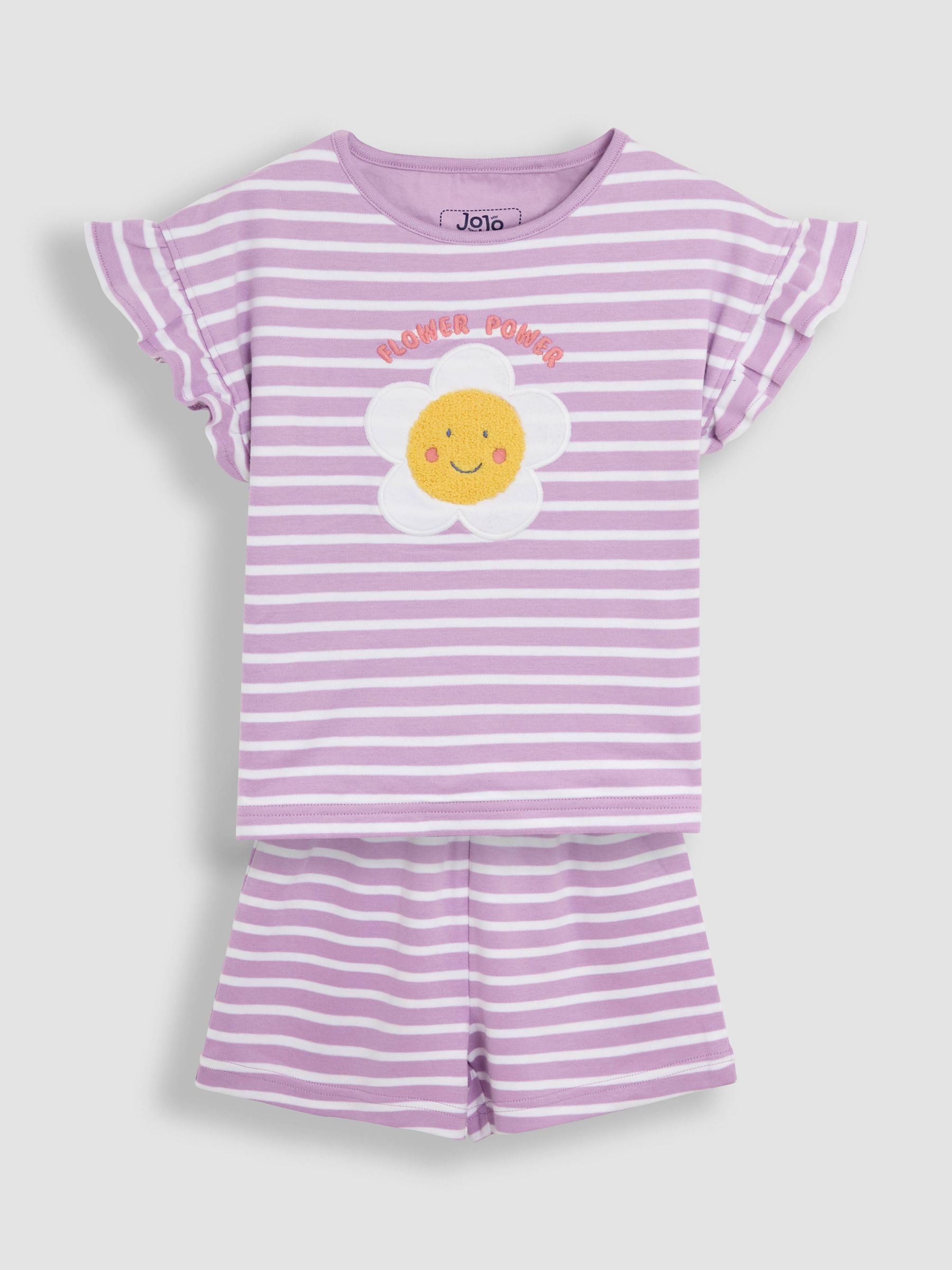 Lilac Print Short Jersey 100% Cotton Pyjamas 2 Pack - Image 3 of 11