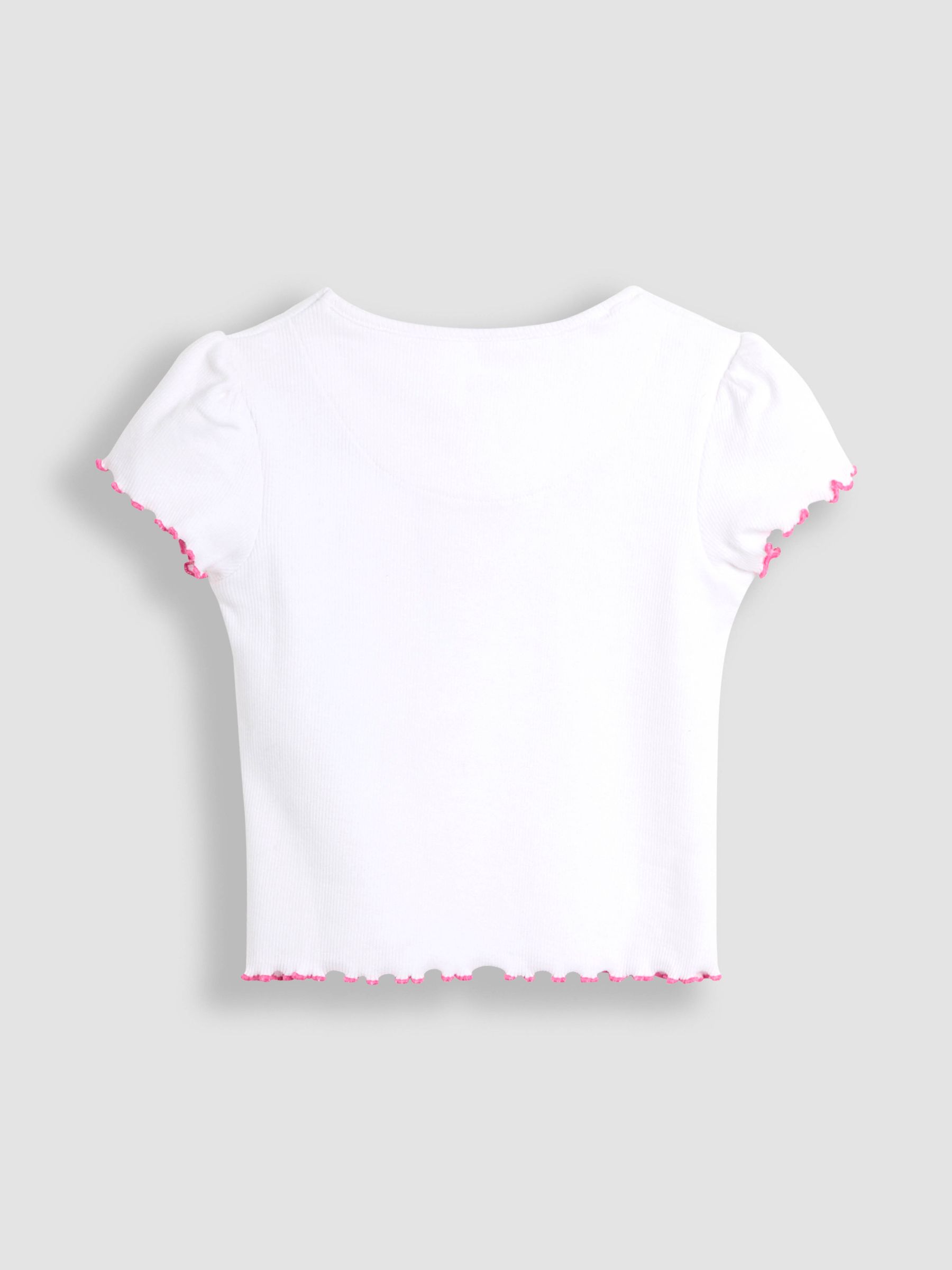 White 100% Cotton Strawberry Embroidered Rib Pyjamas - Image 4 of 4