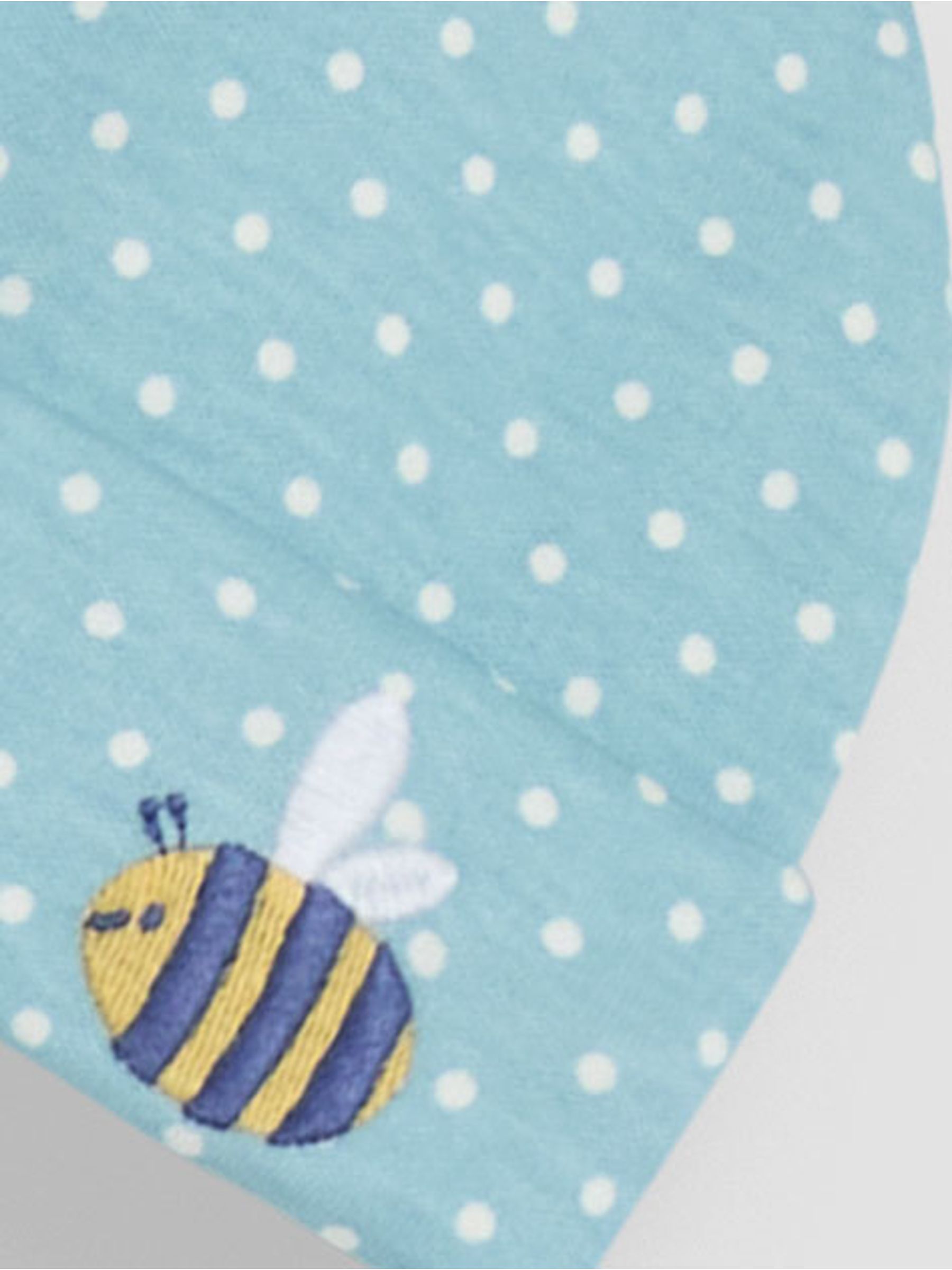 Duck Egg 100% Cotton Bee Embroidered Baby Hat - Image 3 of 3
