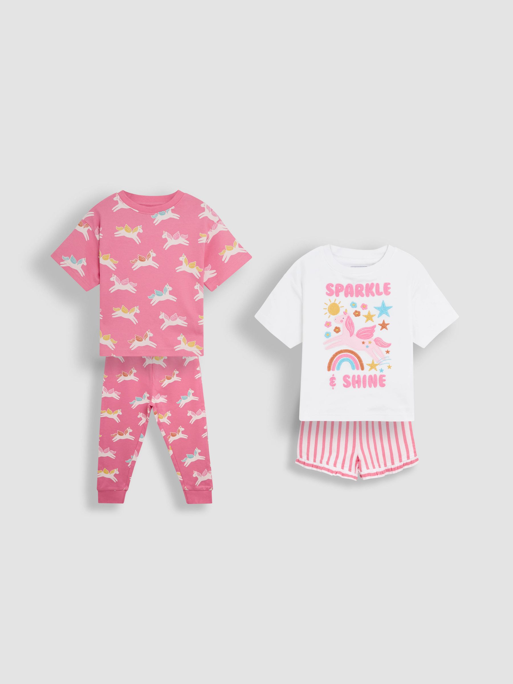 Pink 100% Cotton Print Jersey Pyjamas 2 Pack - Image 1 of 4