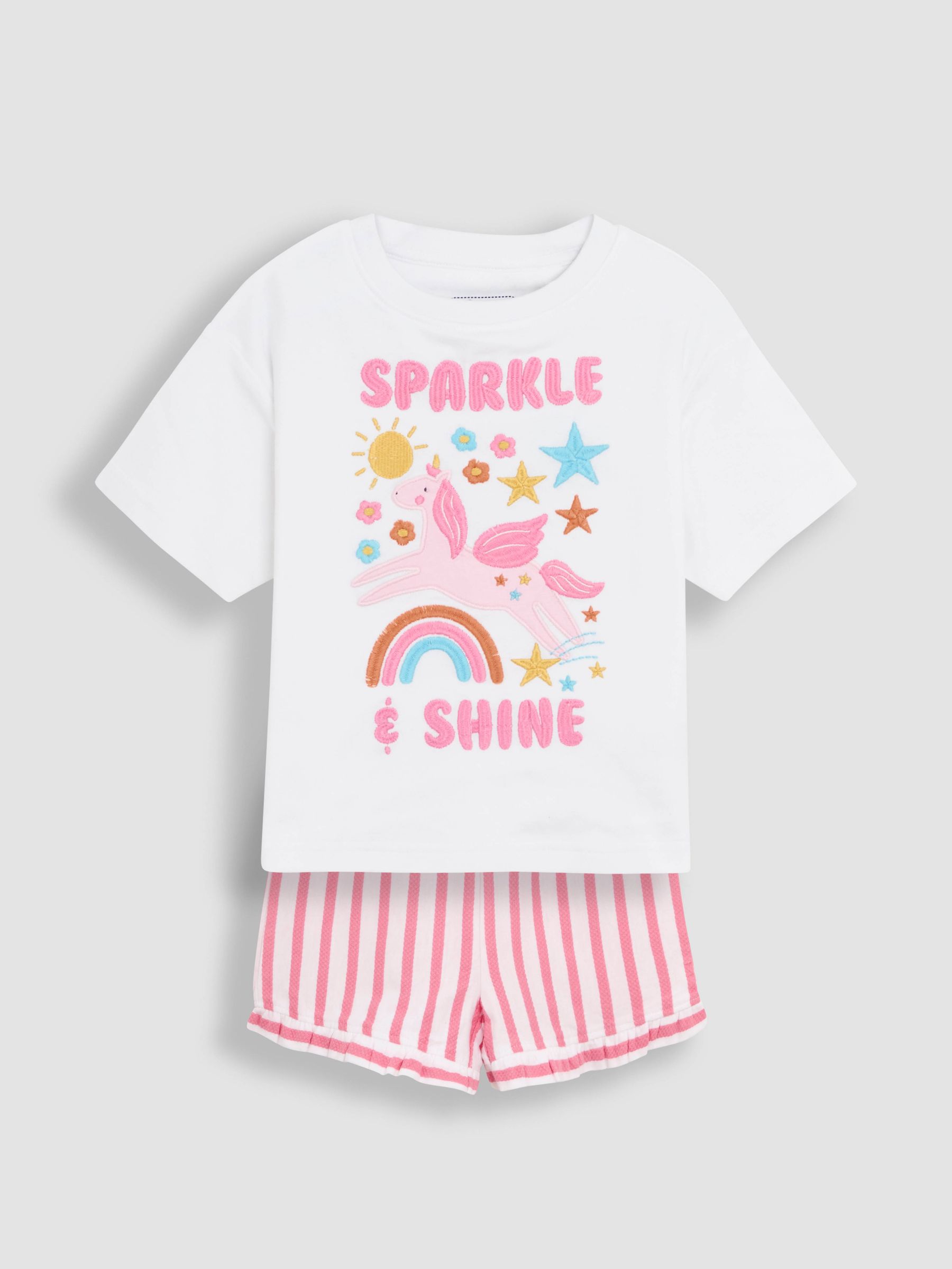 Pink 100% Cotton Print Jersey Pyjamas 2 Pack - Image 3 of 4