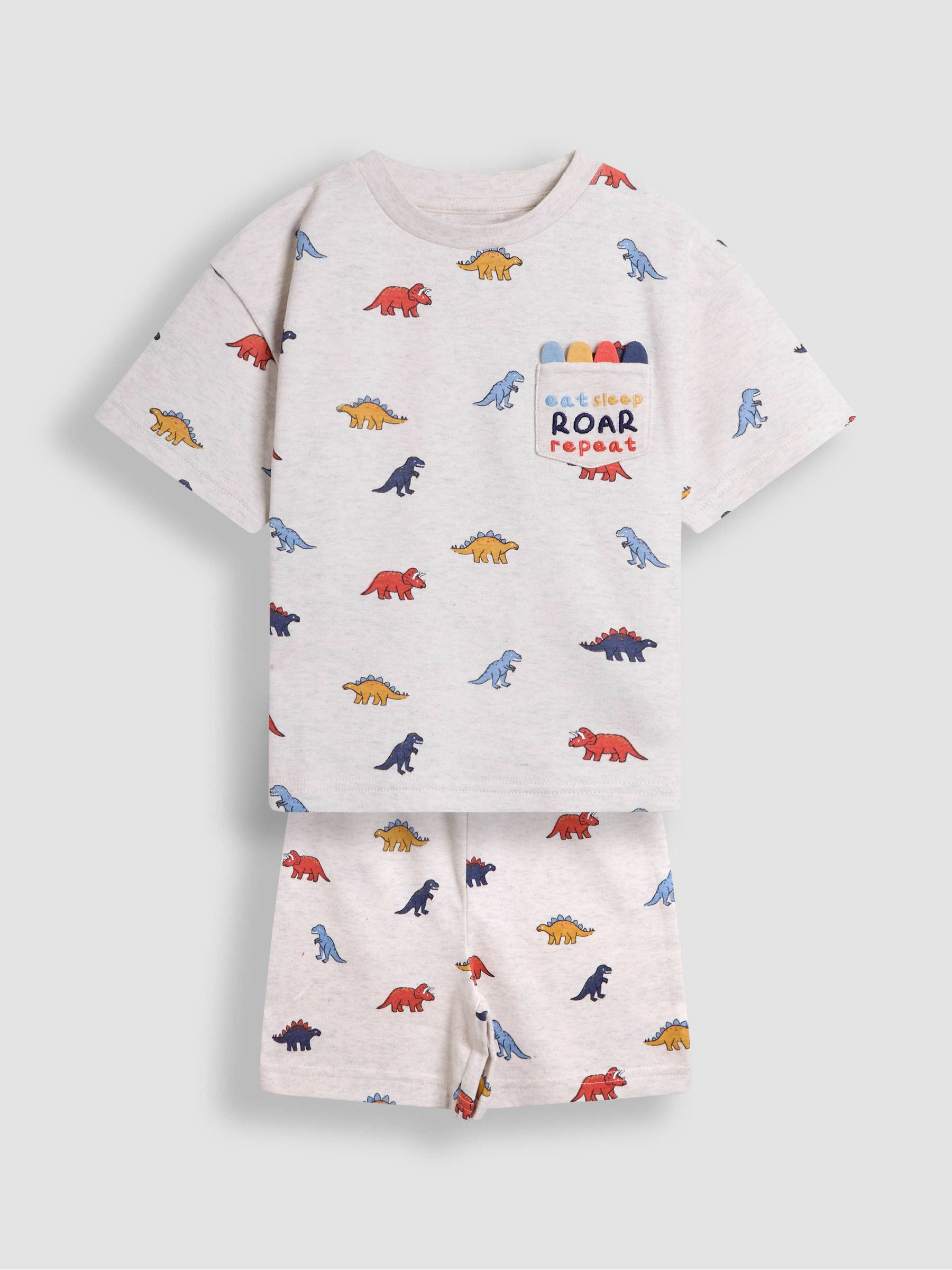 Grey Embroidered Jersey Pyjamas - Image 1 of 6