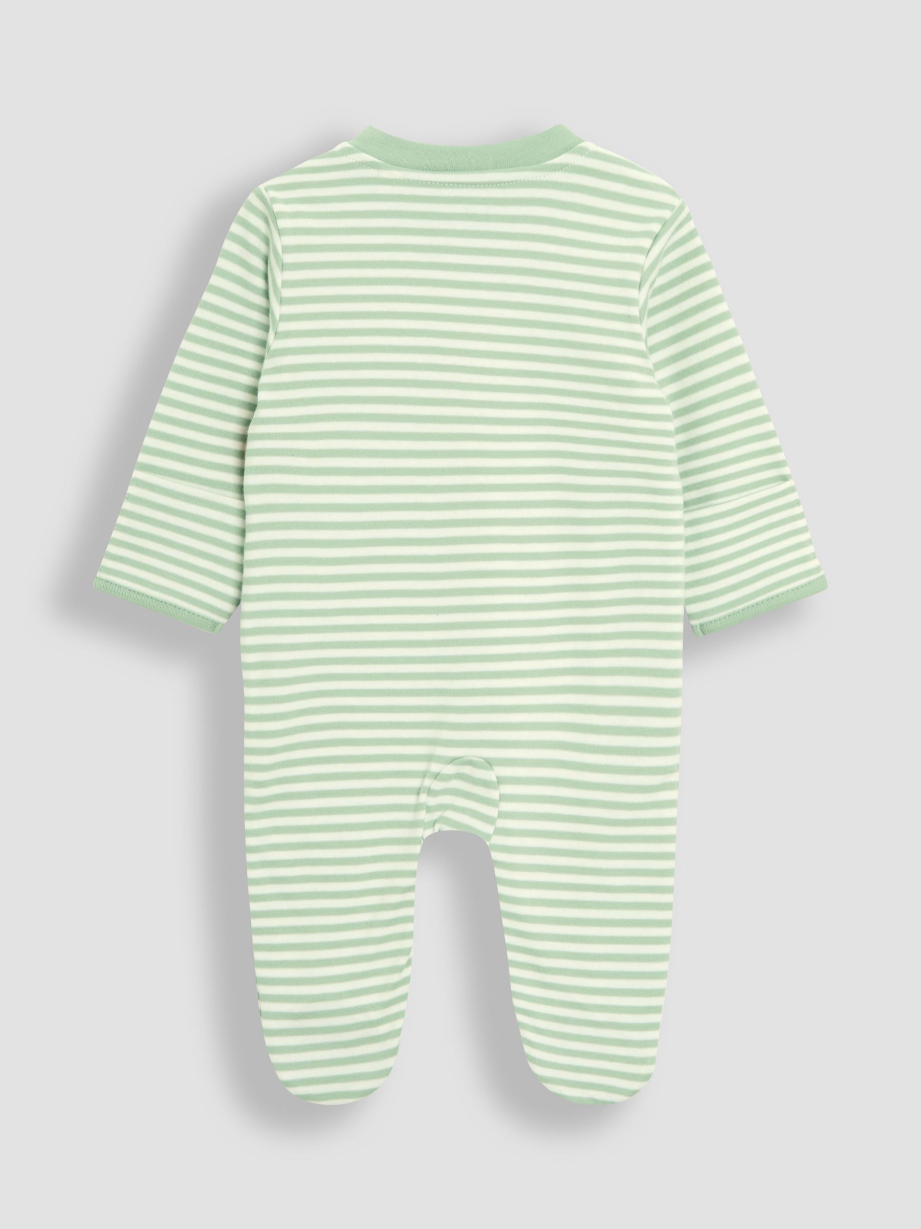 Green 100% Cotton Footed Appliqué Zip Sleepsuit - Image 6 of 7
