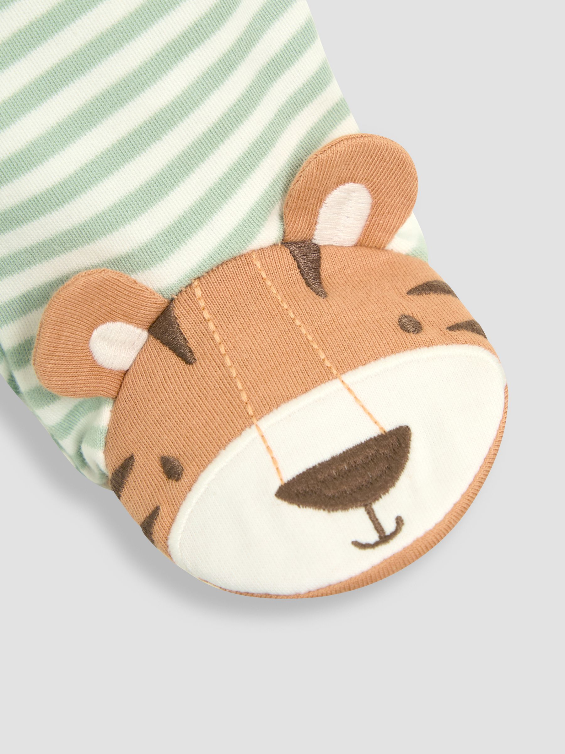 Green 100% Cotton Footed Appliqué Zip Sleepsuit - Image 7 of 7