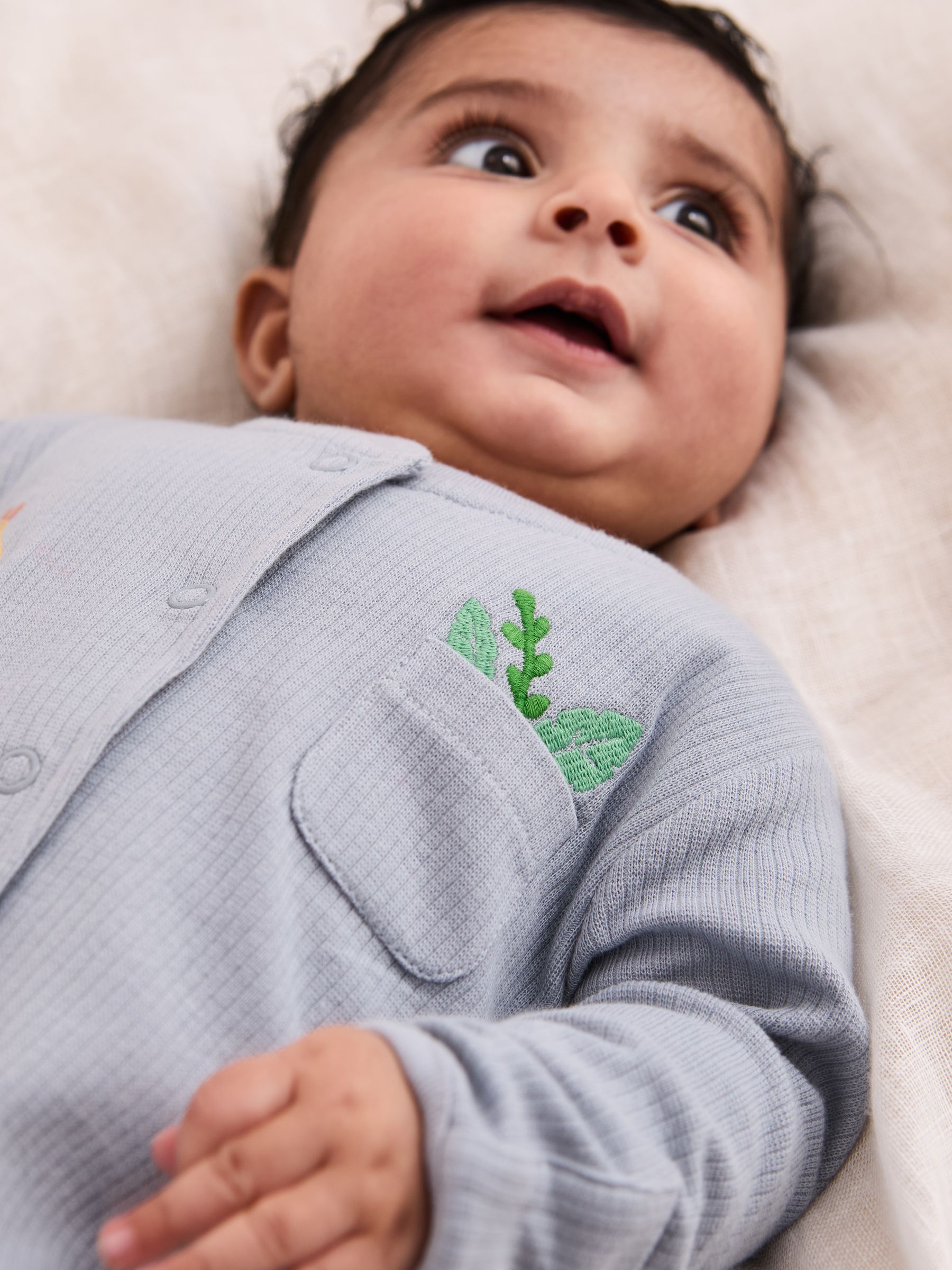Blue Footed Appliqué Popper Sleepsuit - Image 4 of 4