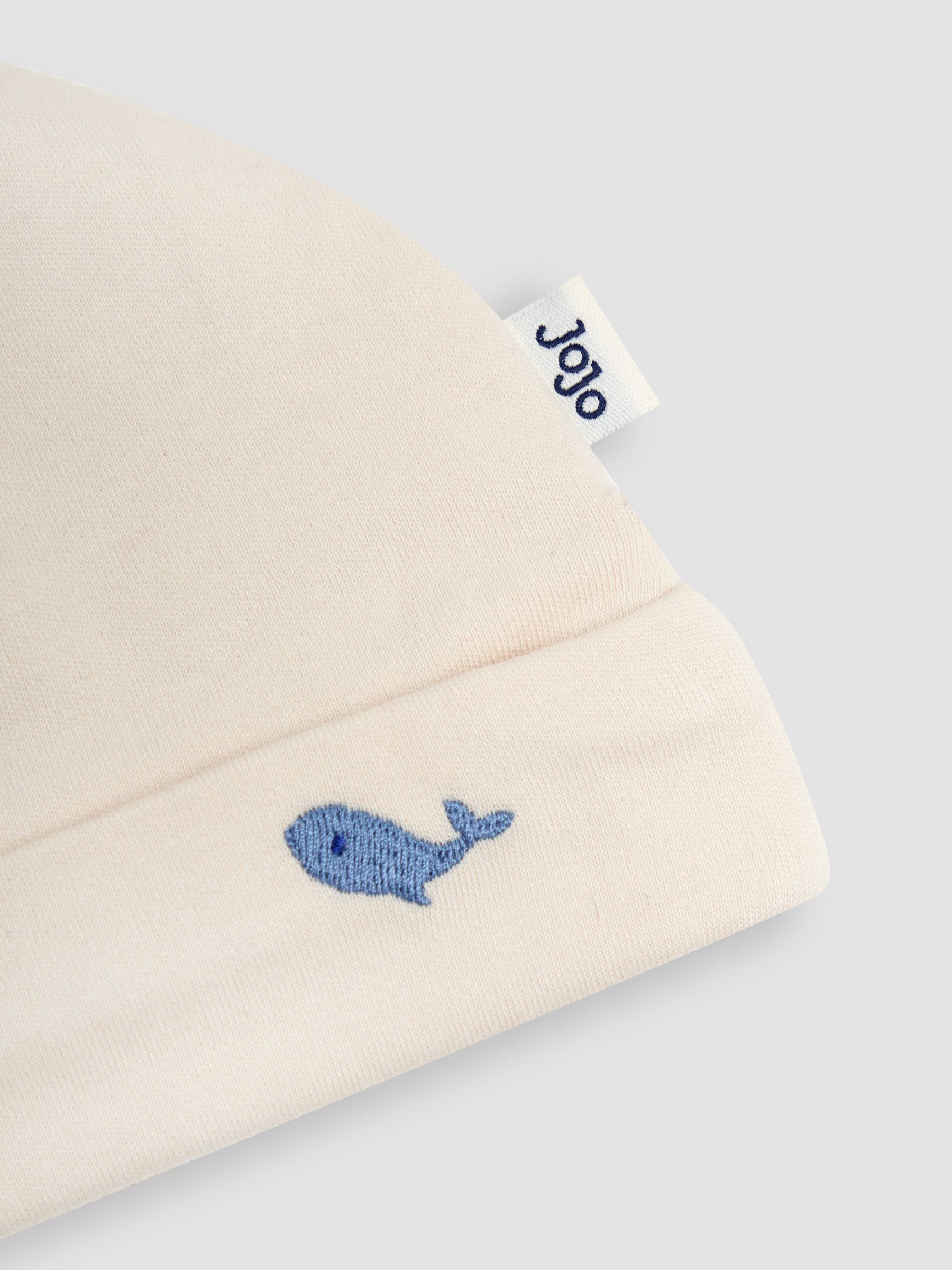 Stone 100% Cotton Embroidered Sleepsuit and Hat Set 2 Piece - Image 6 of 6