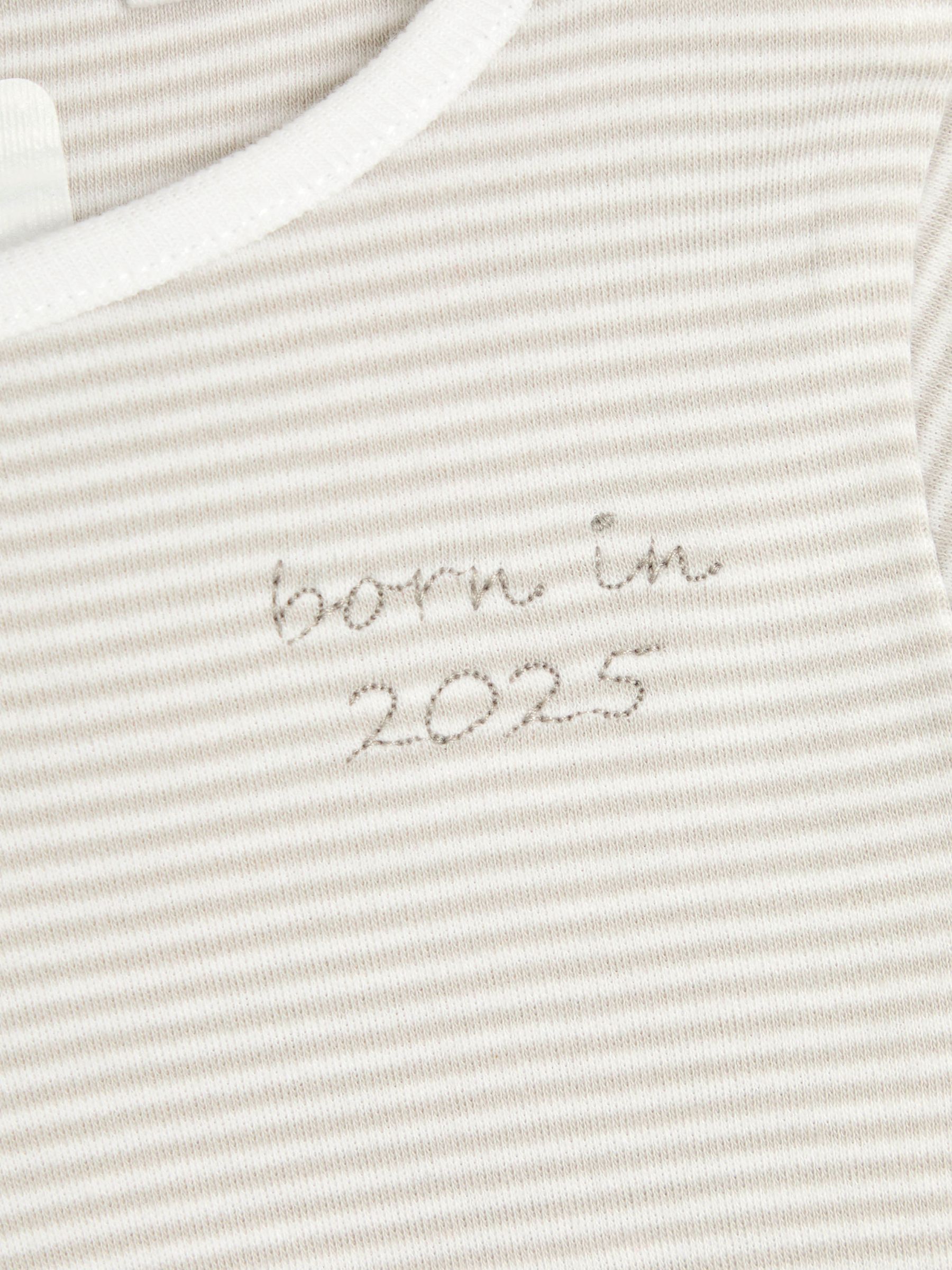 White Born In 2025 Cotton 4-Piece Baby Gifting Set | JoJo Maman Bébé