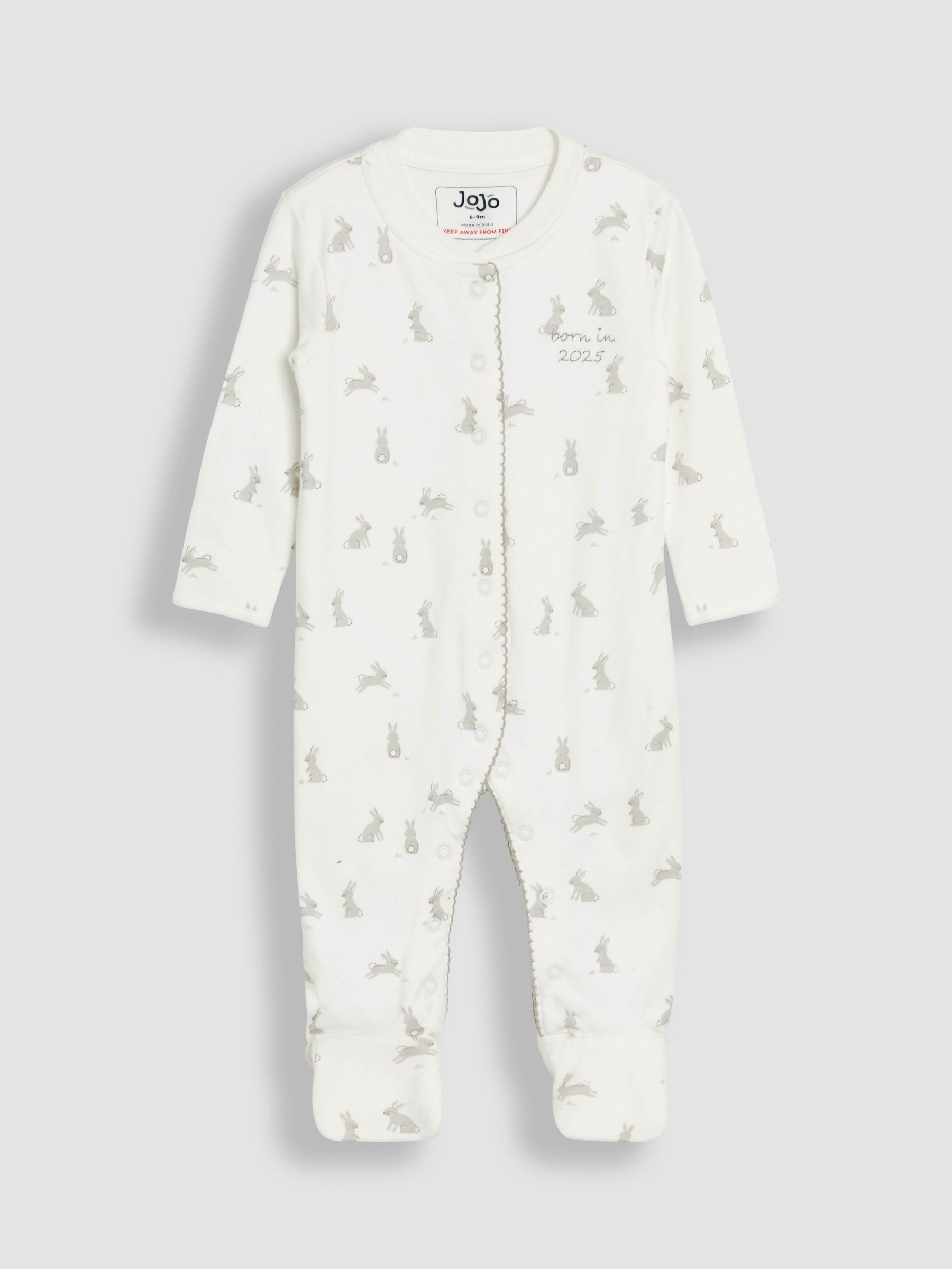 White Born In 2025 Cotton 4-Piece Baby Gifting Set - Image 9 of 13