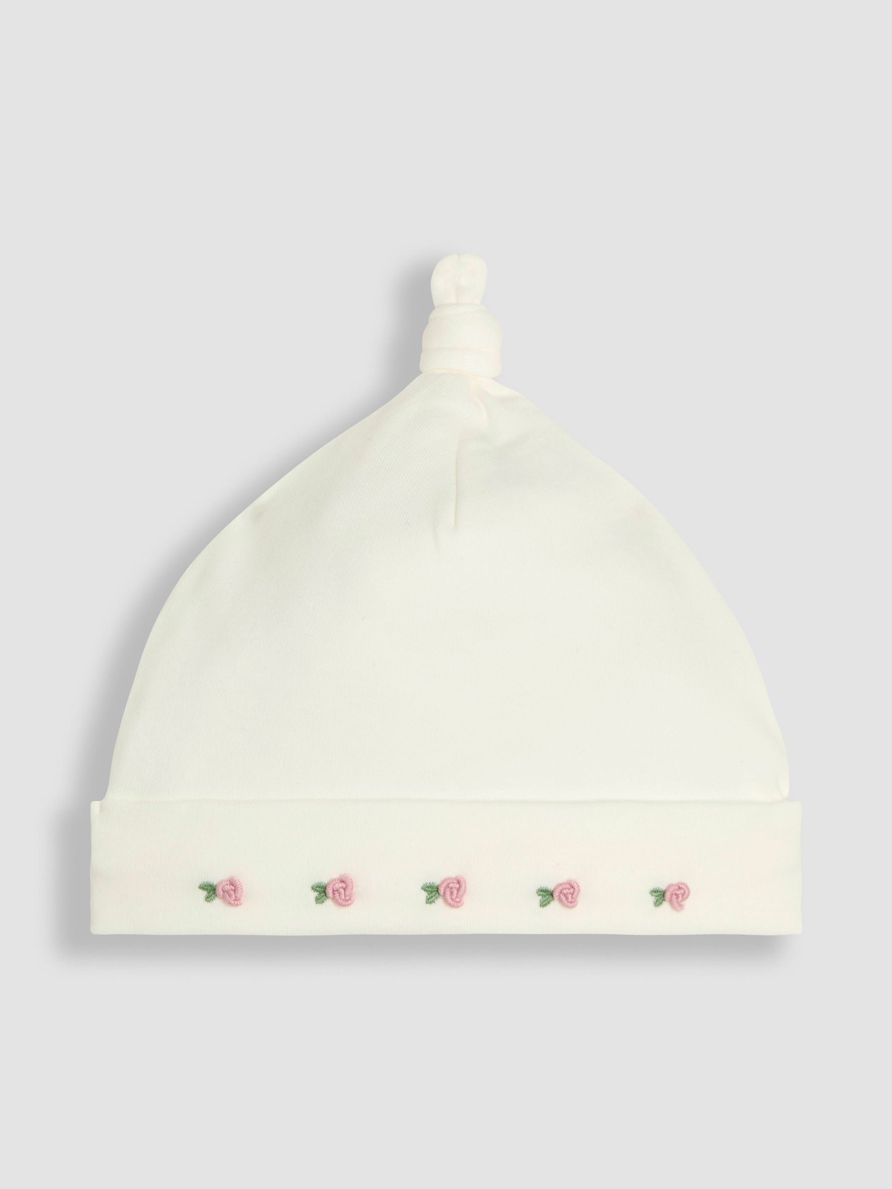 Cream 100% Cotton Smocked Sleepsuit and Hat Set 2 Piece - Image 6 of 7