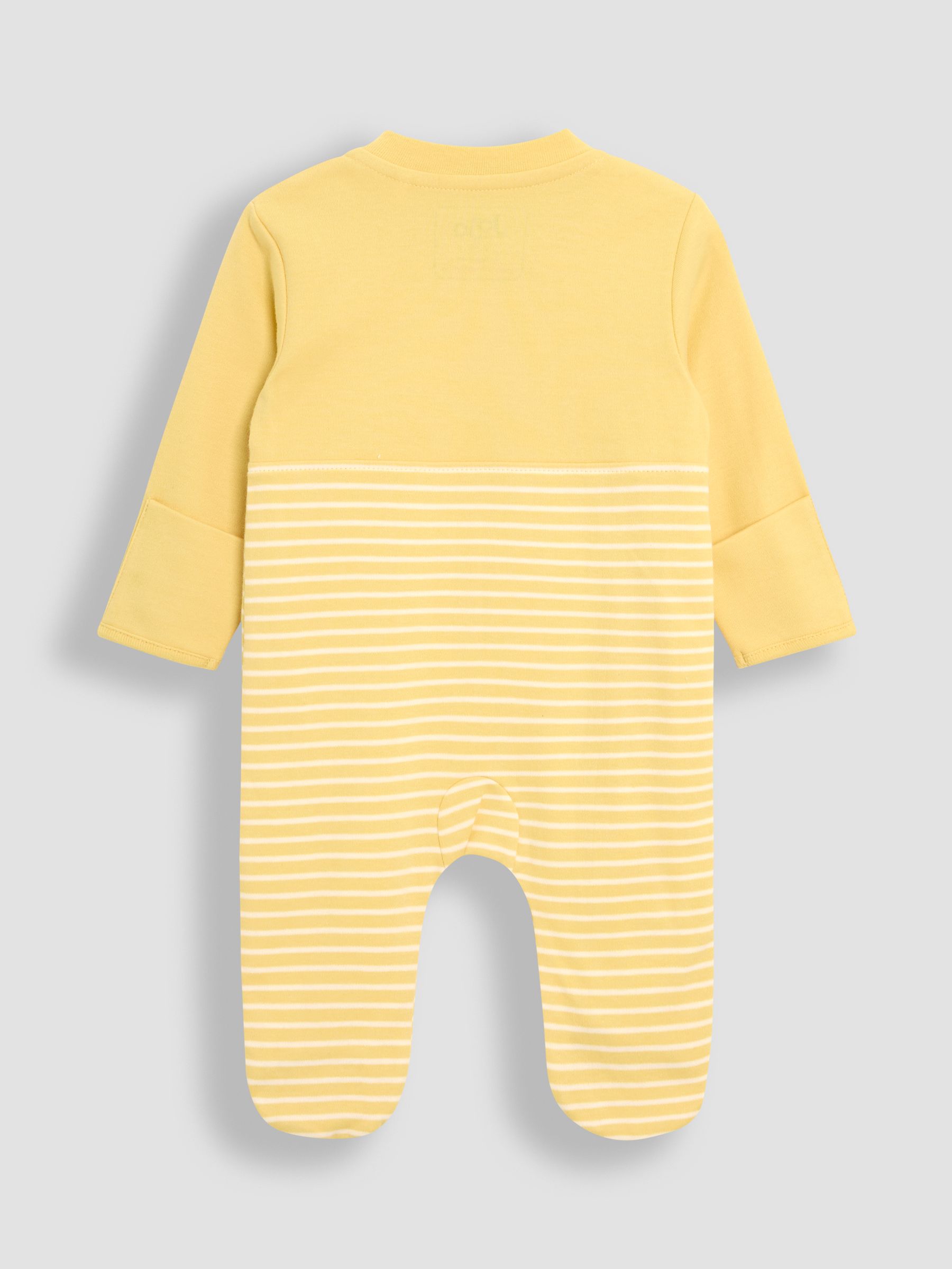 Yellow Cotton Footed Appliqué Zip 100% Cotton Sleepsuit - Image 5 of 6