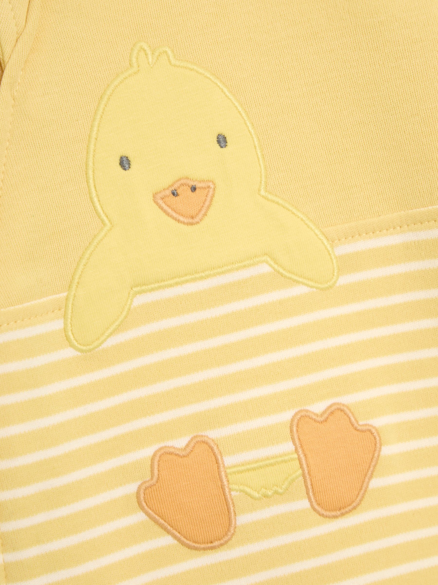 Yellow Cotton Footed Appliqué Zip 100% Cotton Sleepsuit - Image 6 of 6