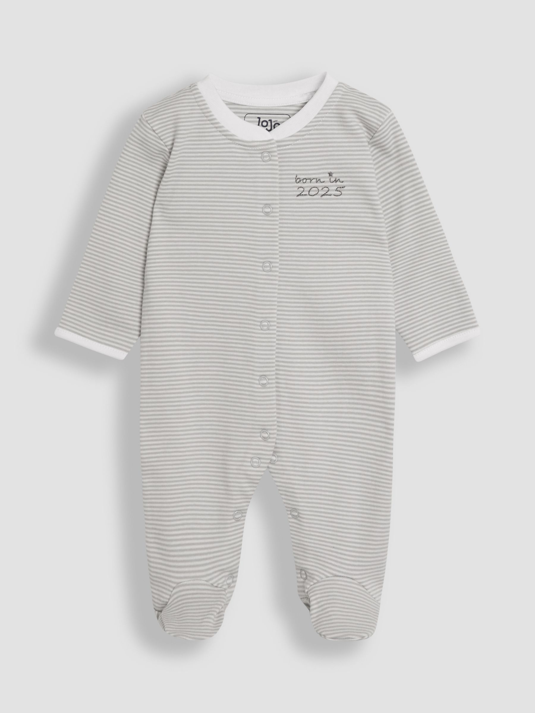 Stripe Born In 2025 2-Piece Footed Sleepsuit & Velour Jacket - Image 5 of 9