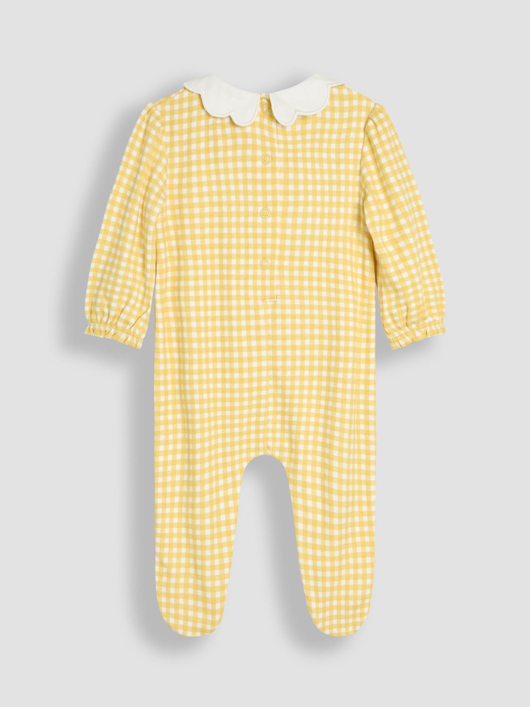 Yellow Smocked 100% Cotton Sleepsuit and Headband Set 2 Piece - Image 3 of 5