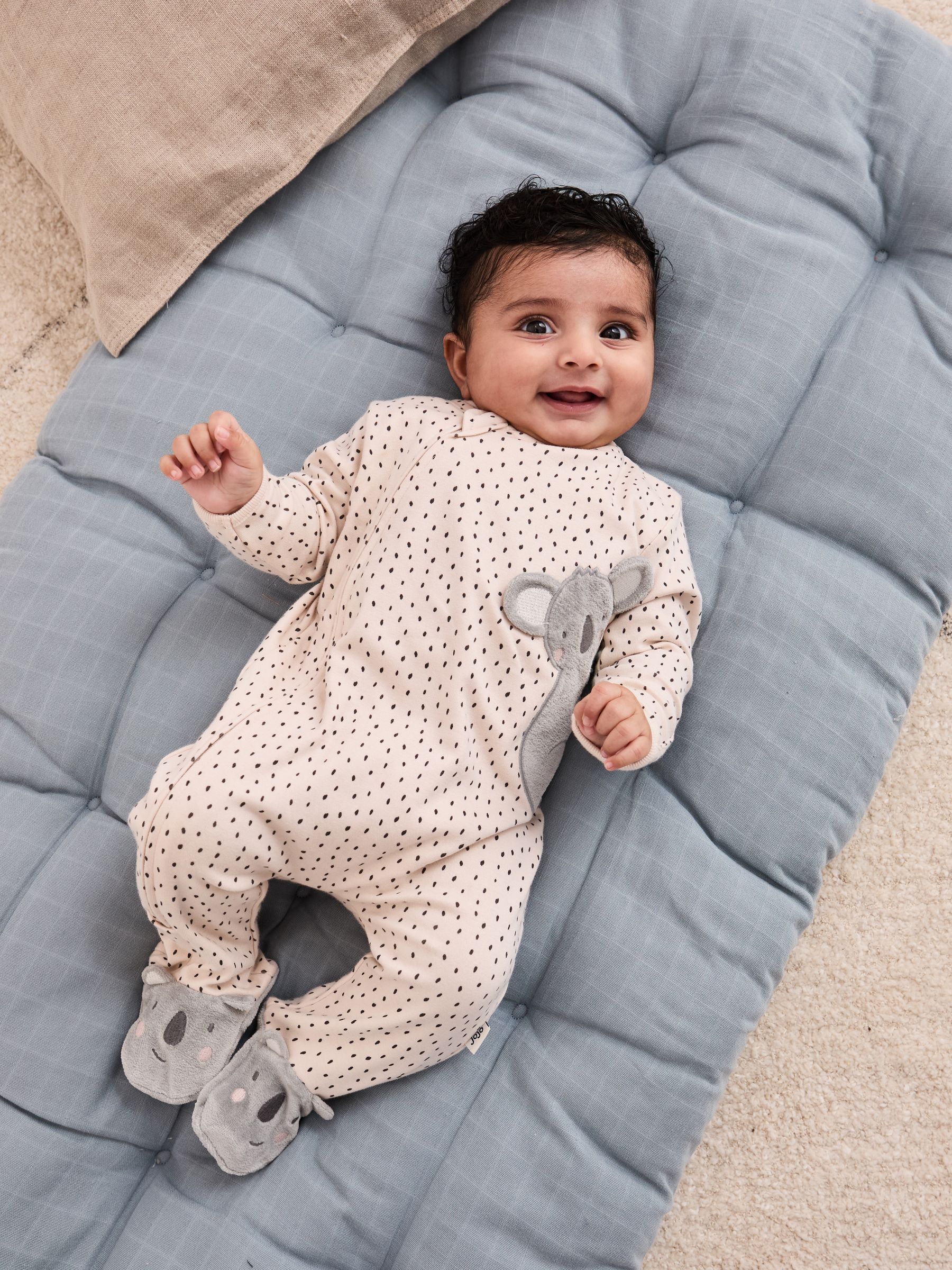 White Footed Appliqué Zip Sleepsuit - Image 1 of 6