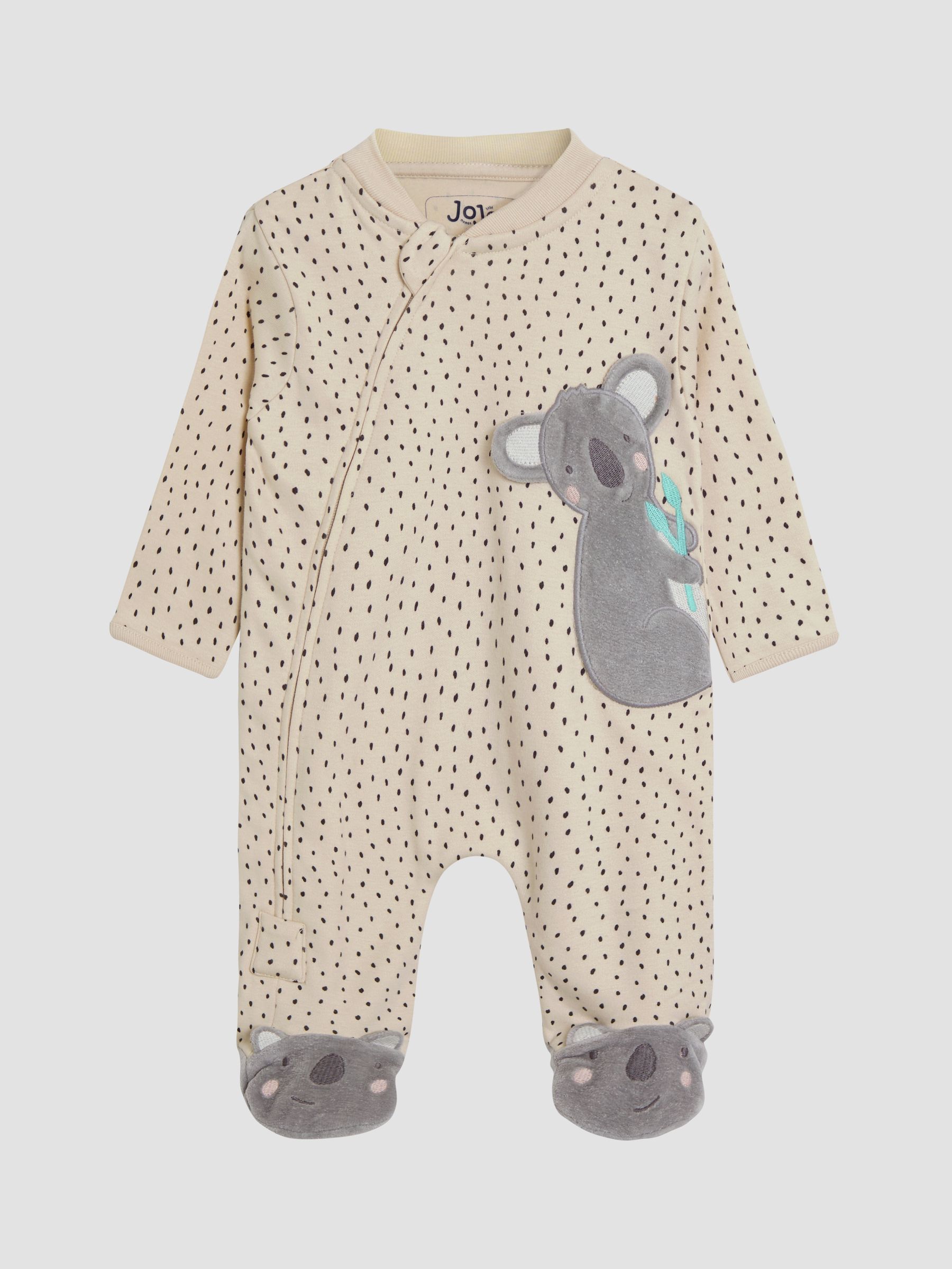 White Footed Appliqué Zip Sleepsuit - Image 4 of 6
