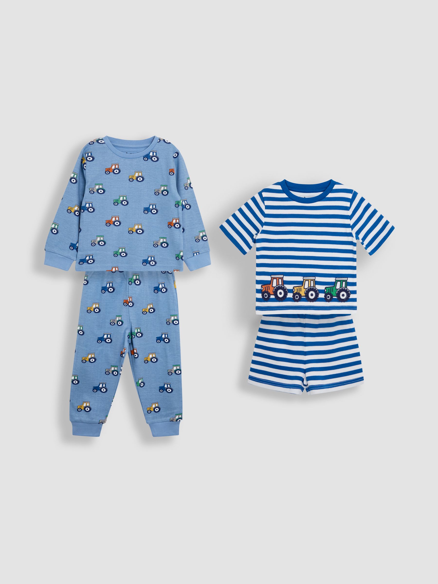 Blue 100% Cotton Jersey Pyjamas 2 Pack - Image 1 of 9