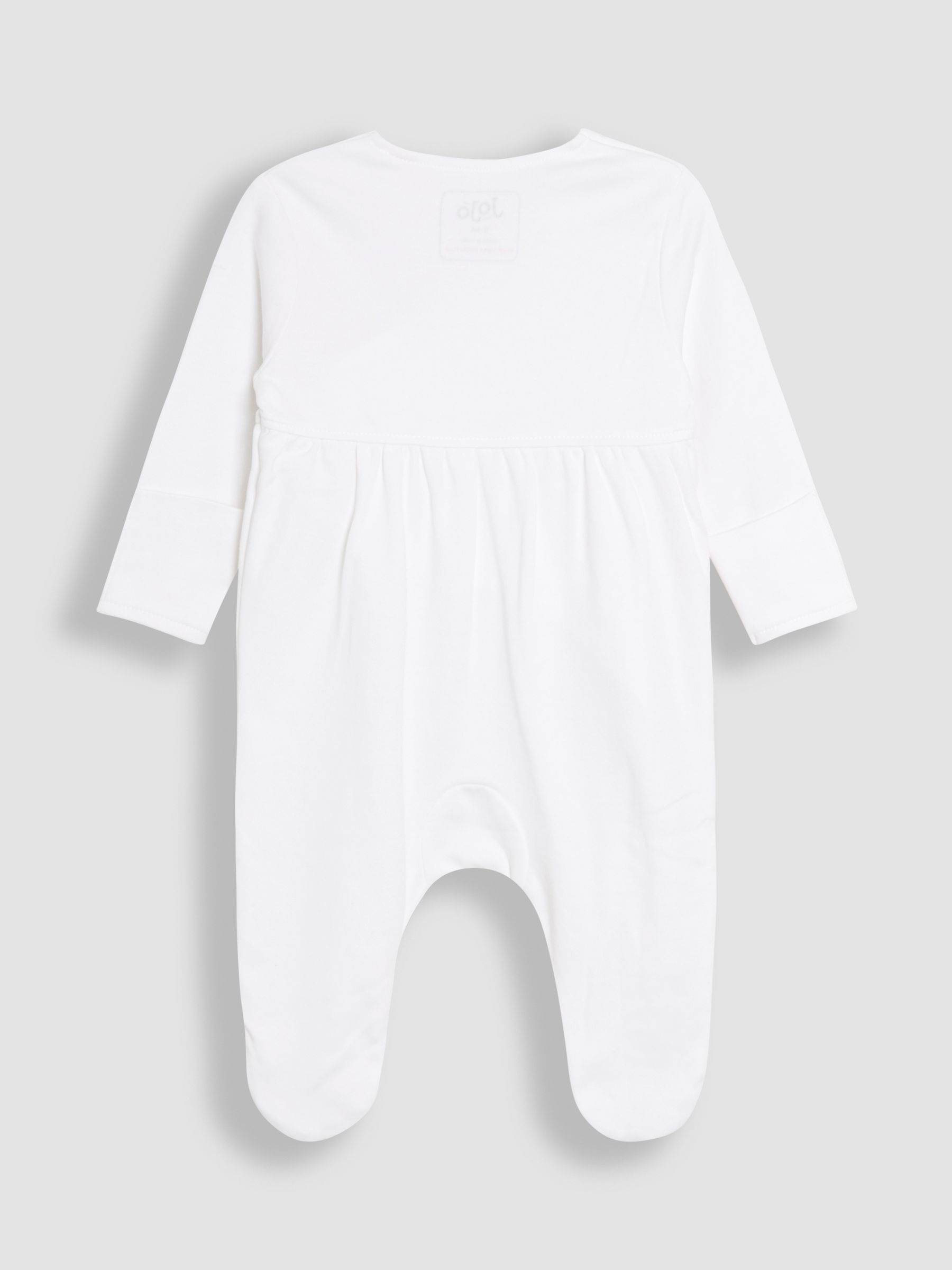 White 100% Cotton Cross-Over Sleepsuit - Image 2 of 4