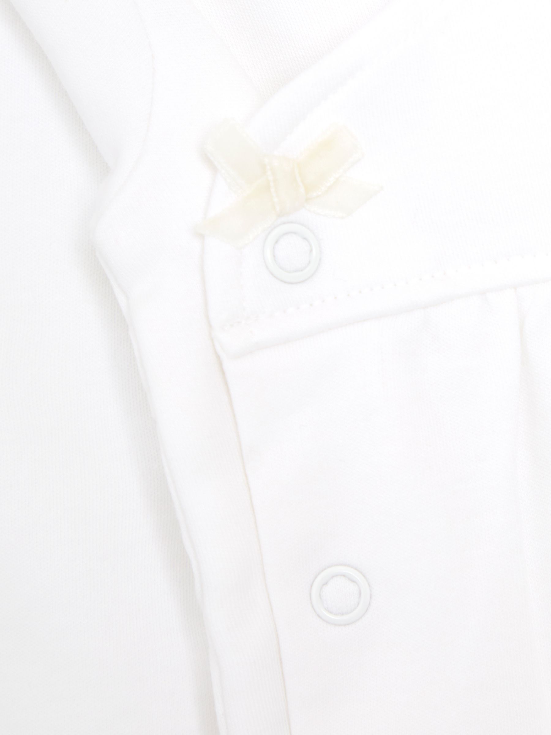 White 100% Cotton Cross-Over Sleepsuit - Image 4 of 4