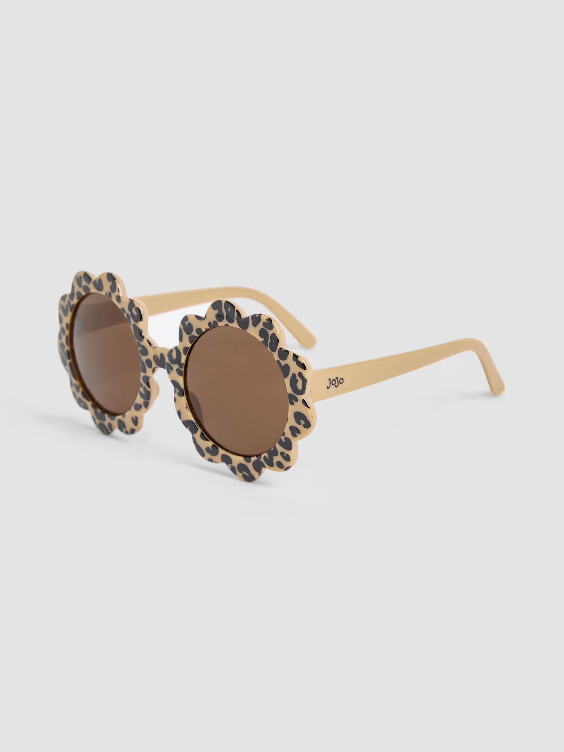 Brown Flower Print Shaped Sunglasses - Image 1 of 4