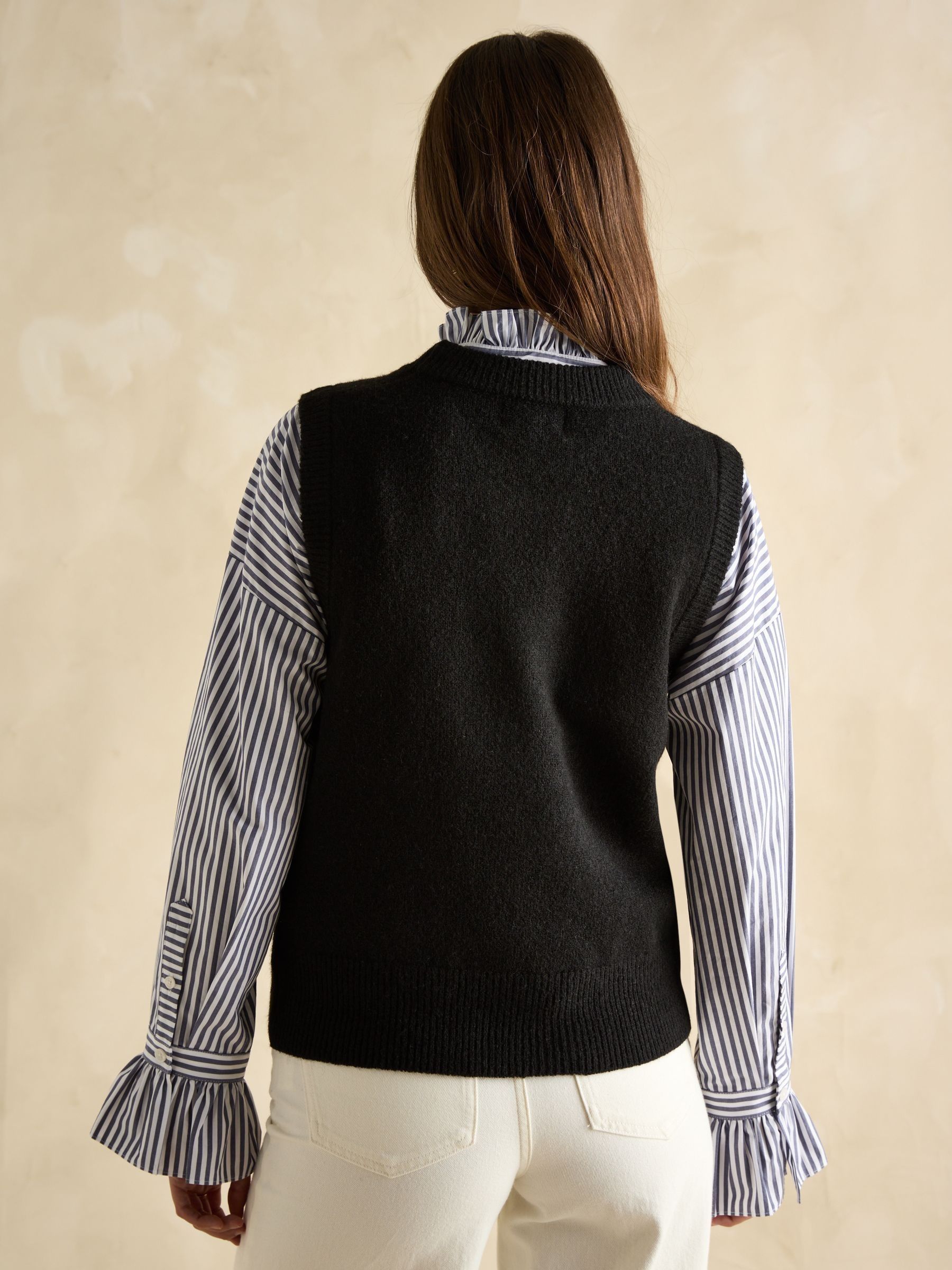 Holly Black Regular Fit Knitted Vest - Image 2 of 7