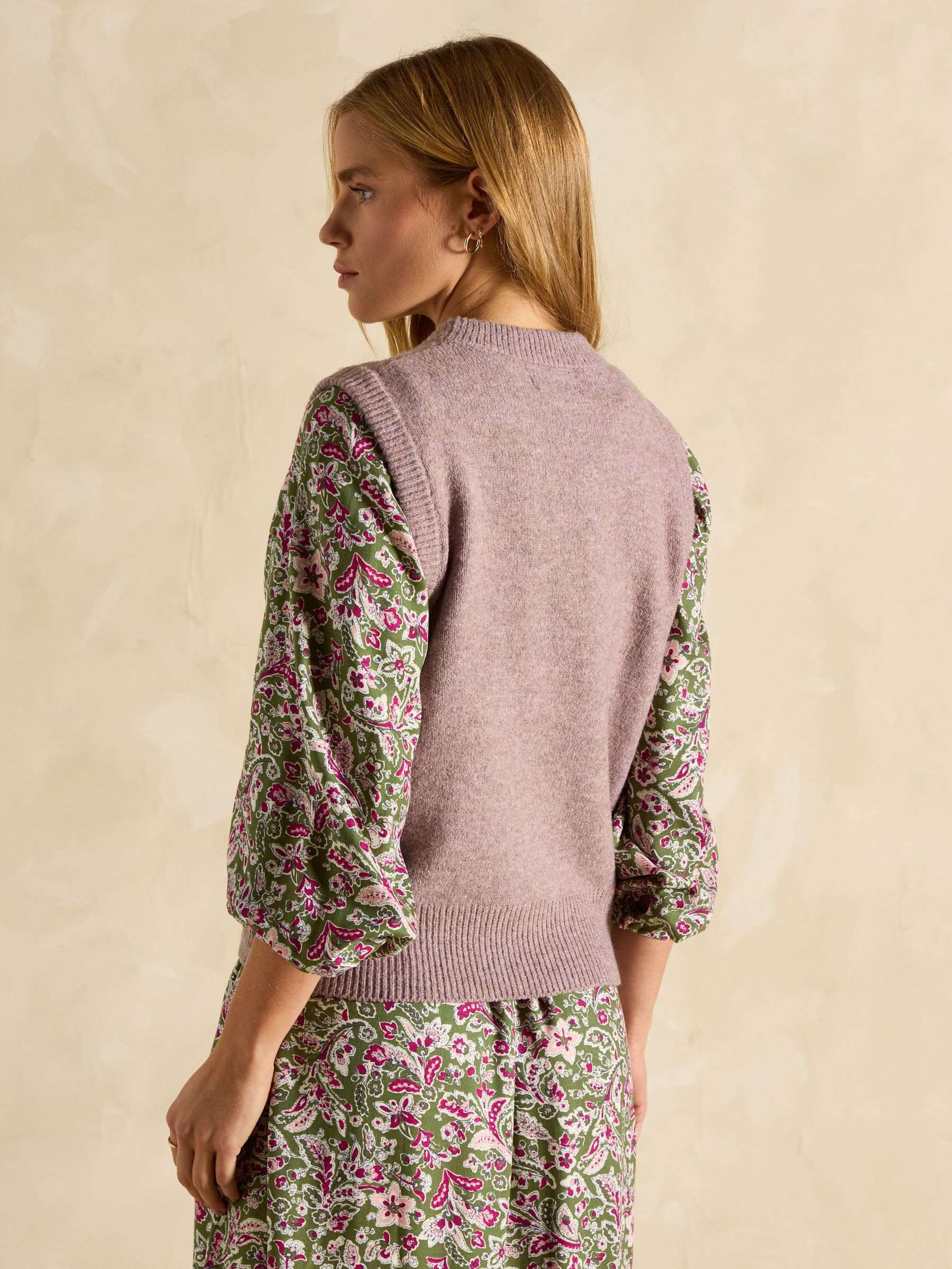 Holly Dusky Pink Regular Fit Knitted Vest - Image 2 of 6