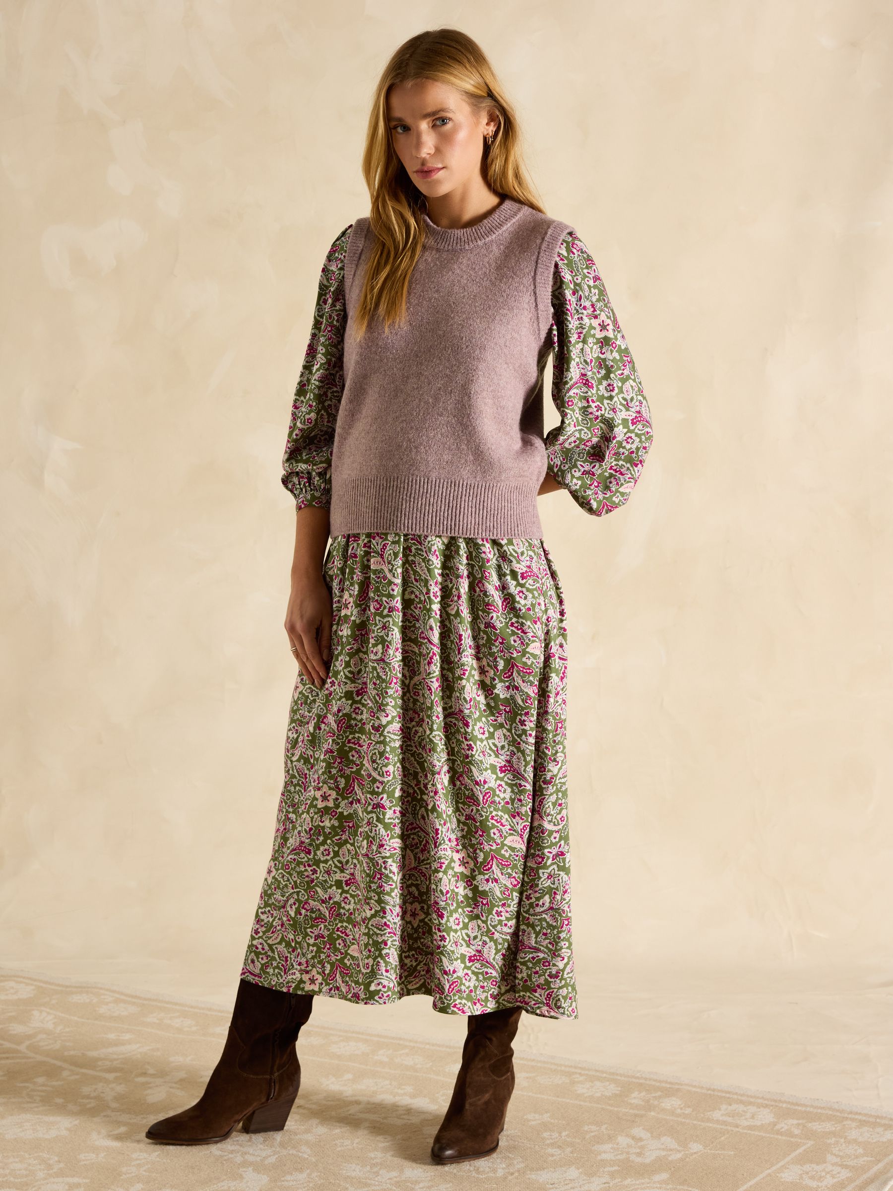 Holly Dusky Pink Regular Fit Knitted Vest - Image 3 of 6