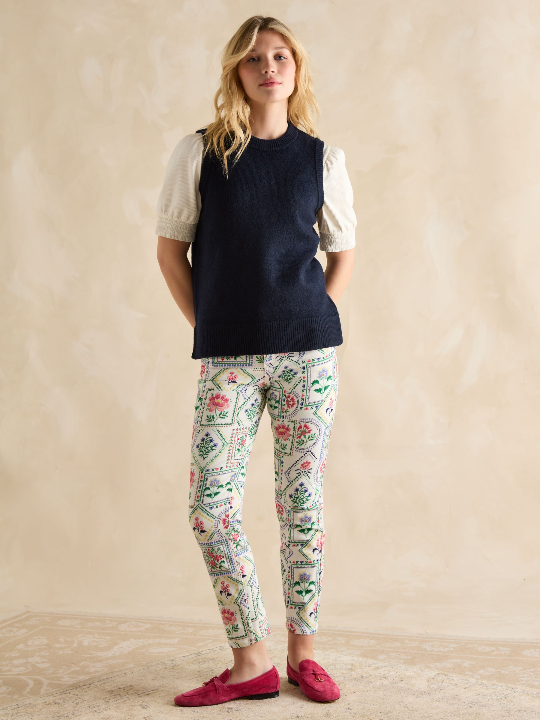 Holly Navy Blue Longline Knitted Vest - Image 3 of 6