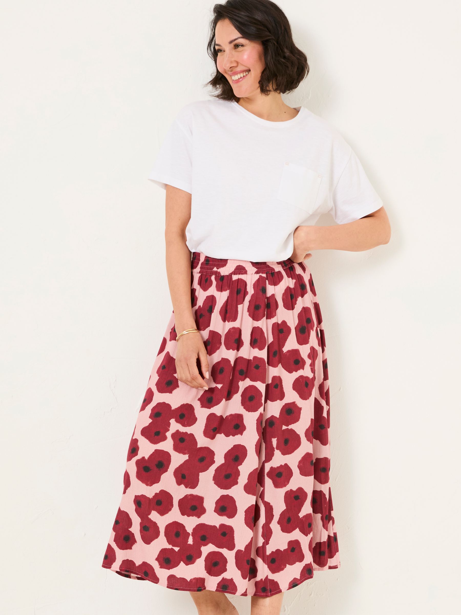 Millie Multi Poppies Midi Skirt - Image 1 of 6