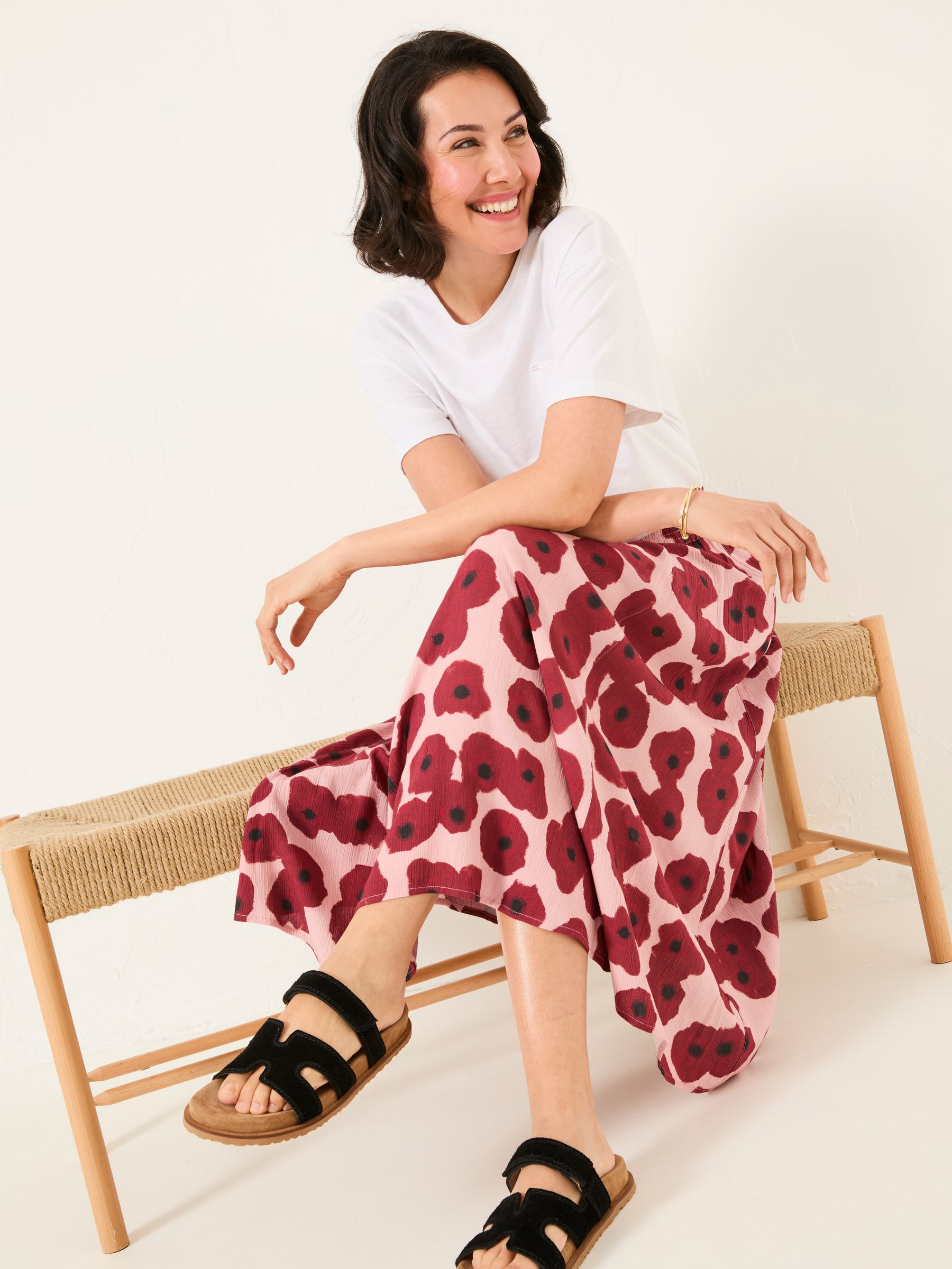Millie Multi Poppies Midi Skirt | FatFace USA
