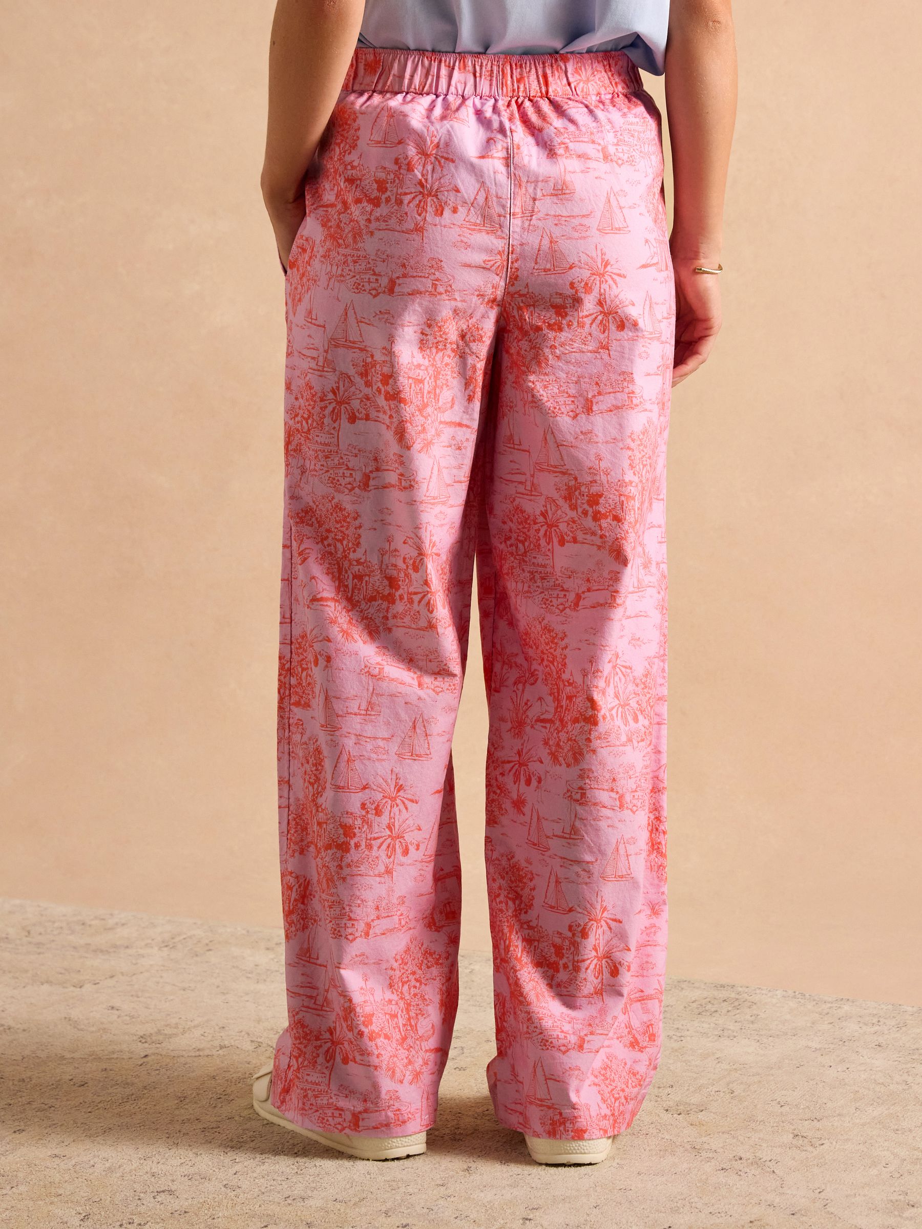 Hallie Pink Toile de Jouy Pull-On Cotton Trousers - Image 2 of 10