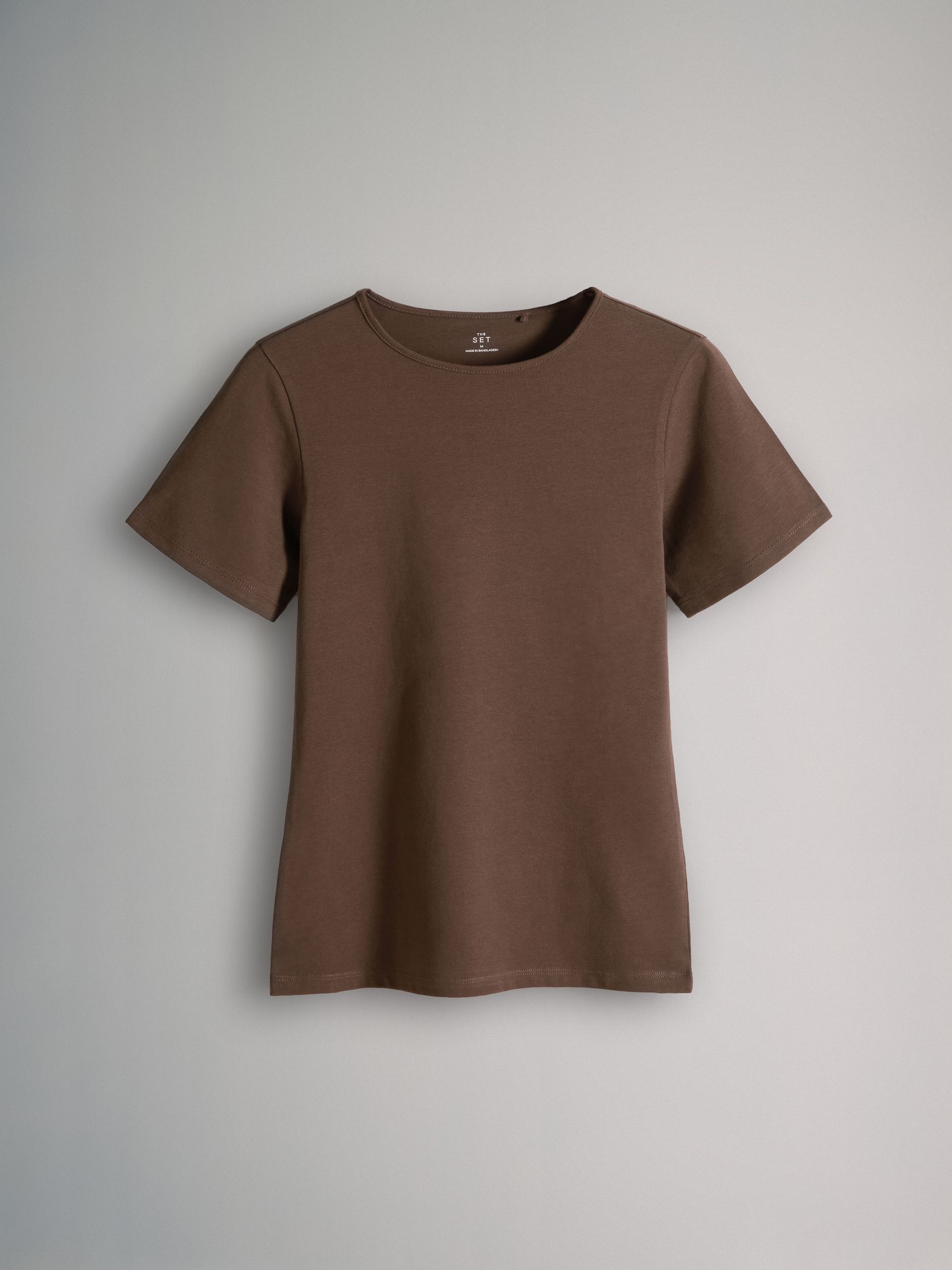 Black/Brown/Neutral/Nude/White - 5 Pack Short Sleeve Fitted Crew Neck T-Shirts - Image 2 of 7