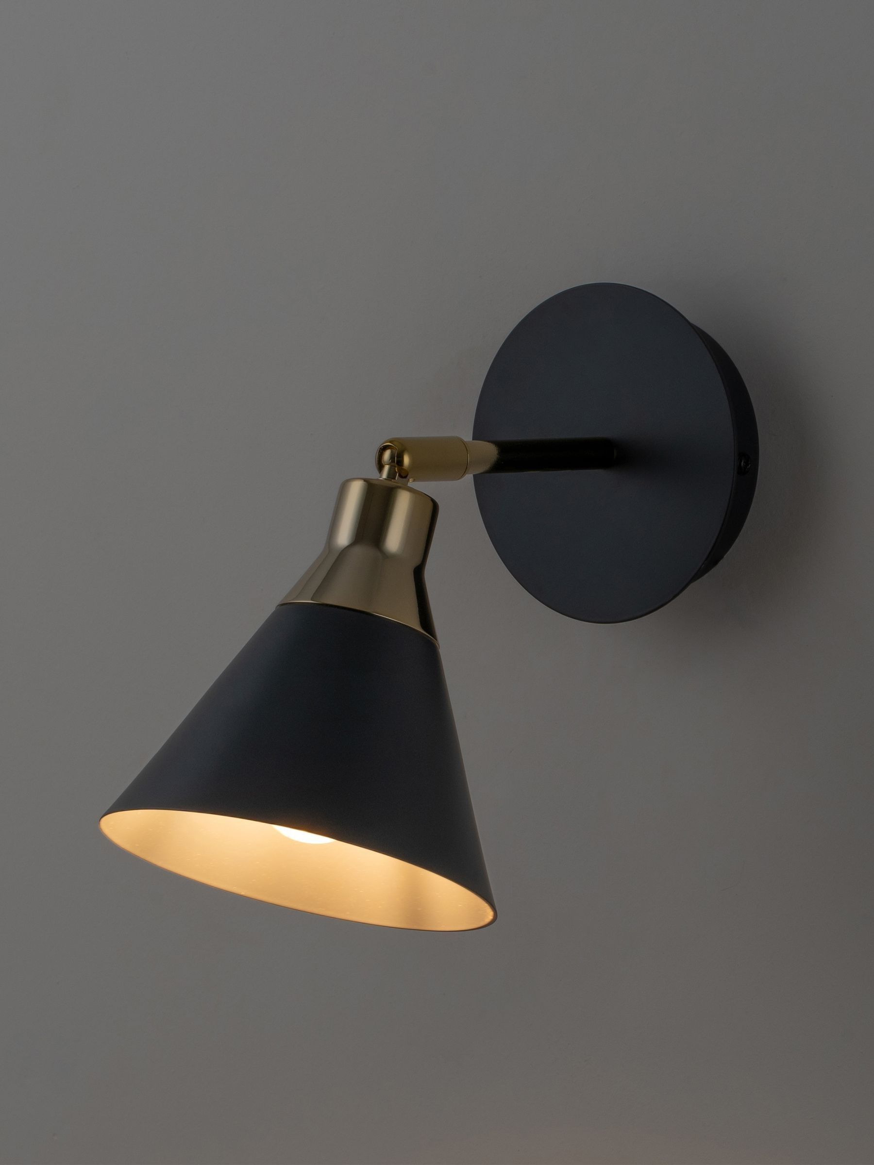 Houseof. Charcoal Grey Cone Wall Light - Image 4 of 6