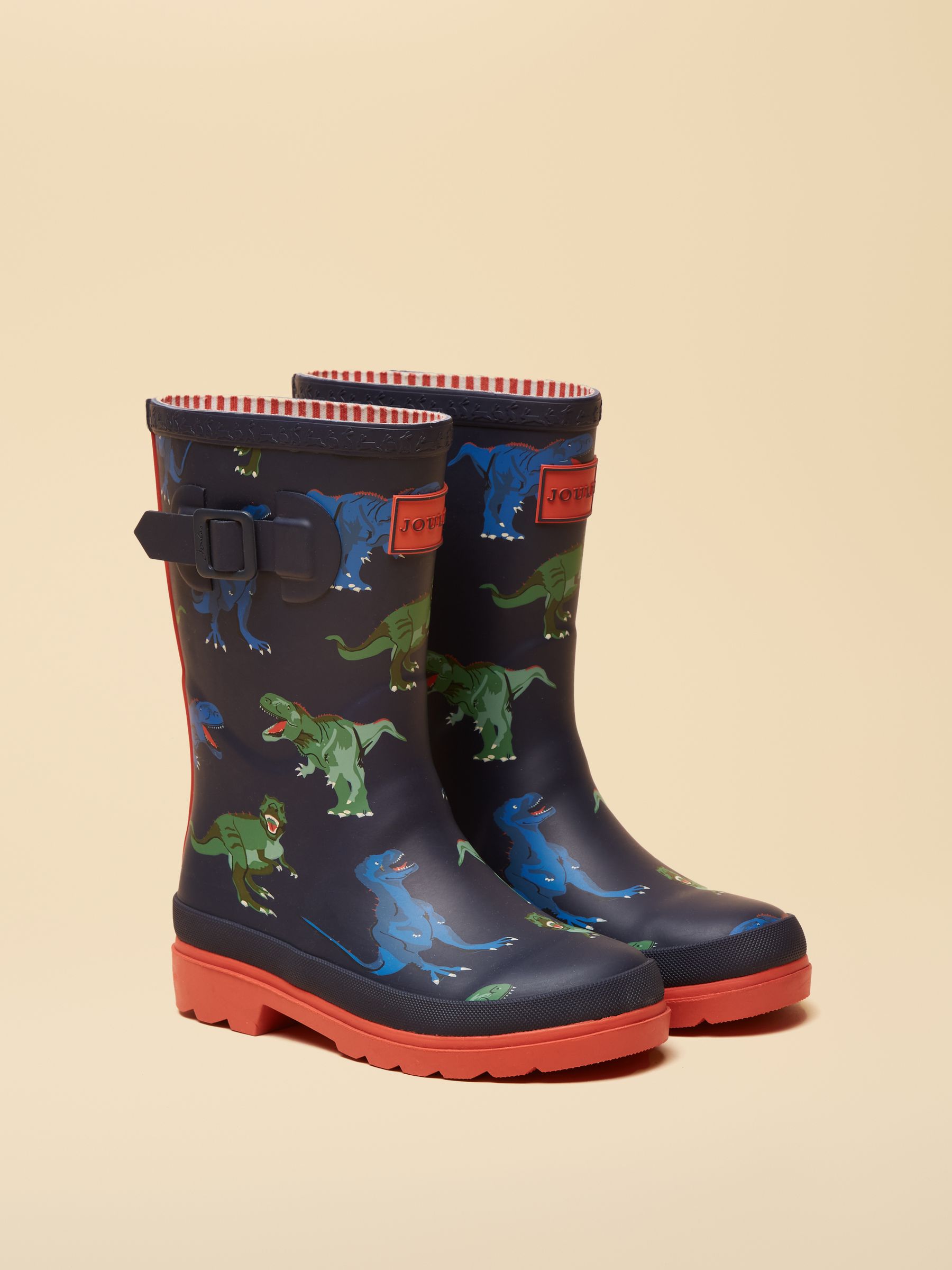 Kids' Navy & Red Dinosaur Printed Wellies - Image 1 of 6 Kids' Navy & Red Dinosaur Printed Wellies - Image 1 of 6