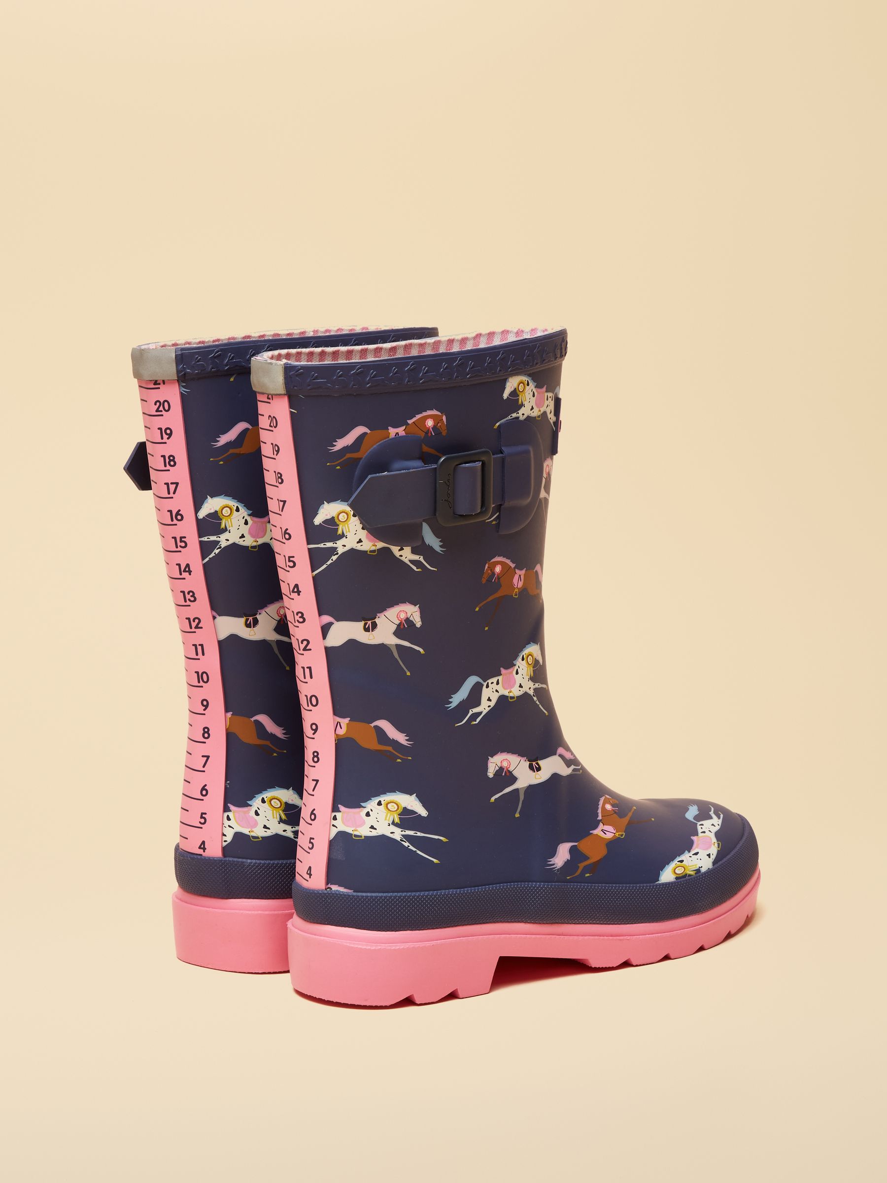 Kids' Navy & Pink Horse Printed Wellies - Image 3 of 6