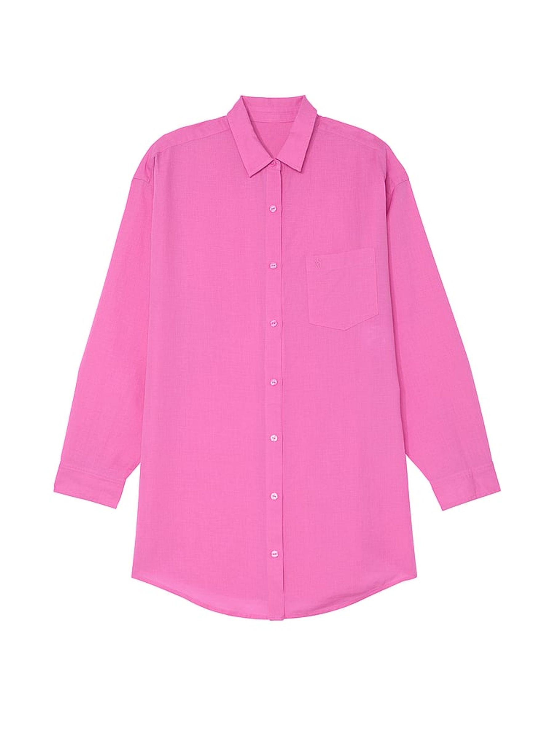 New Peony Pink Oversized Cover Up Shirt - Image 3 of 3
