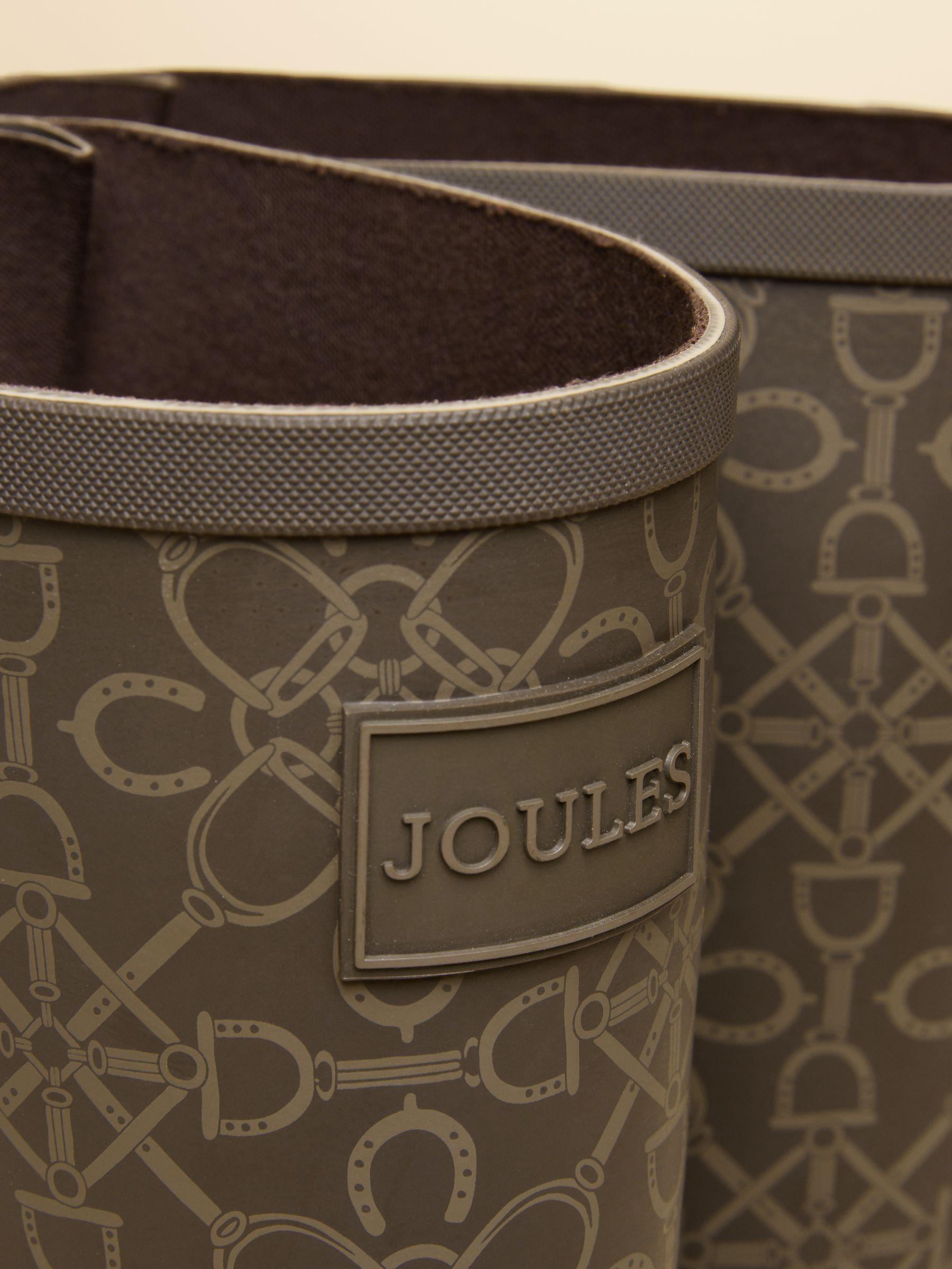 Printed Brown Adjustable Tall Waterproof Wellies - Image 5 of 6