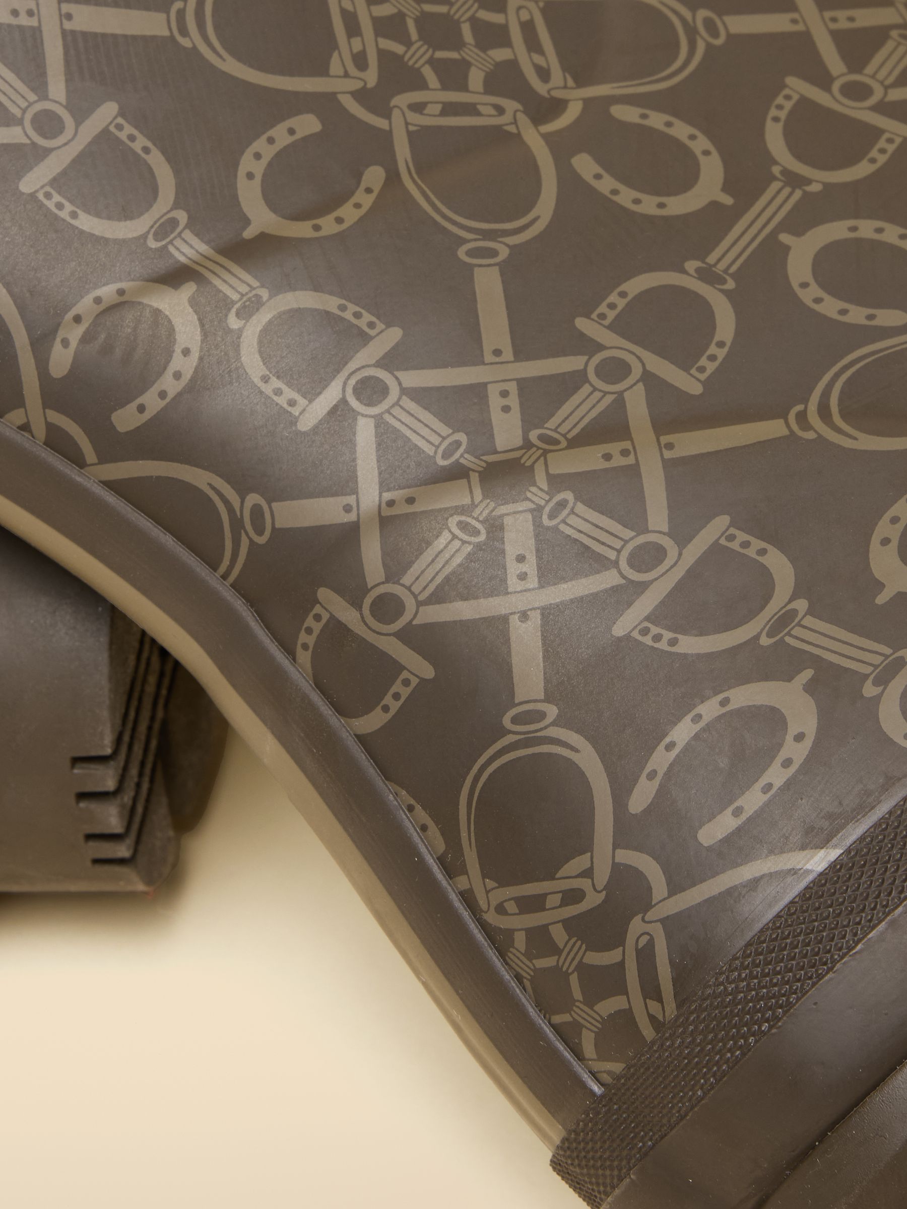 Printed Brown Adjustable Tall Waterproof Wellies - Image 6 of 6