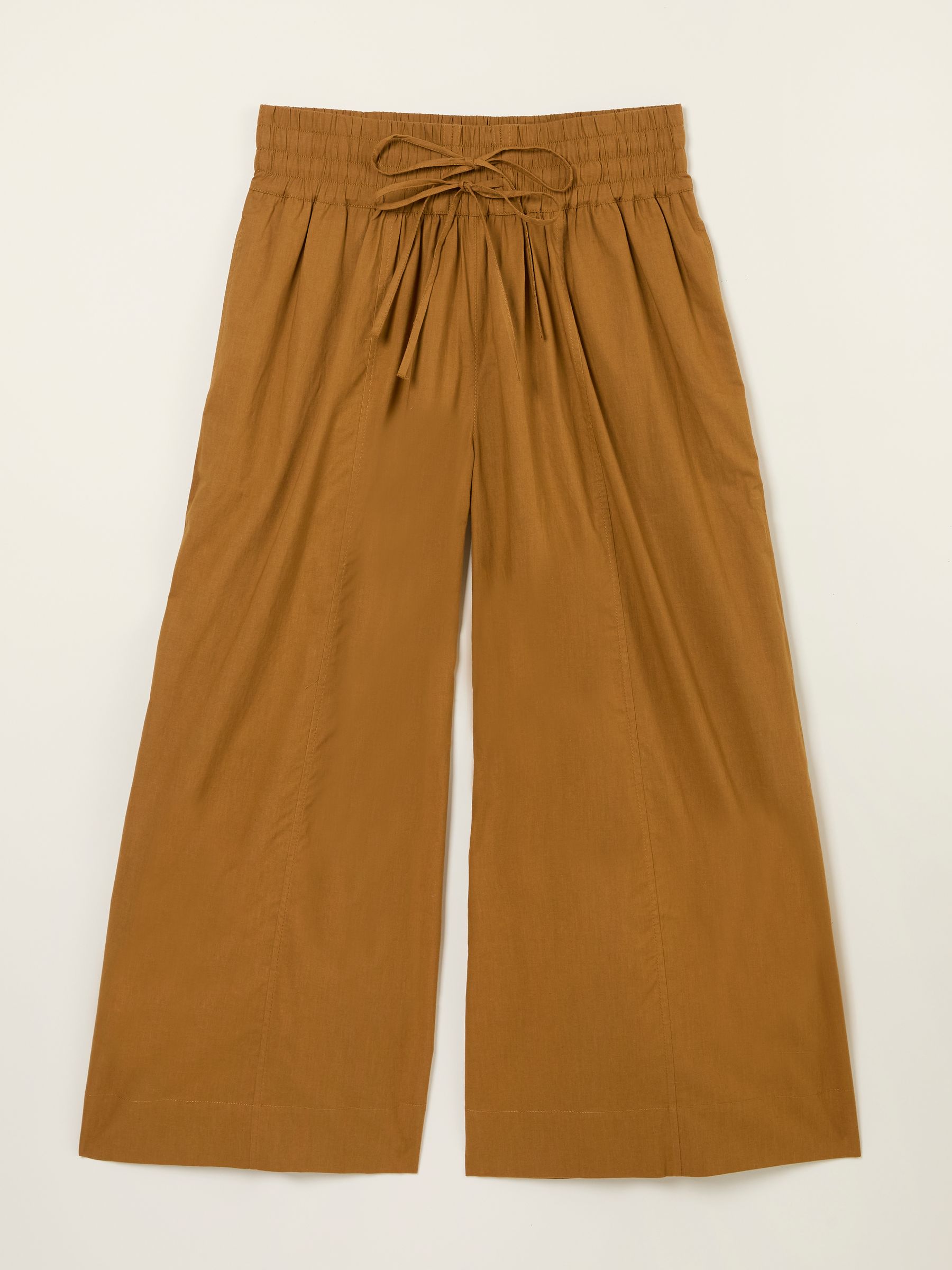 Aubreay Tan Brown Wide Leg Cropped Trousers - Image 5 of 5