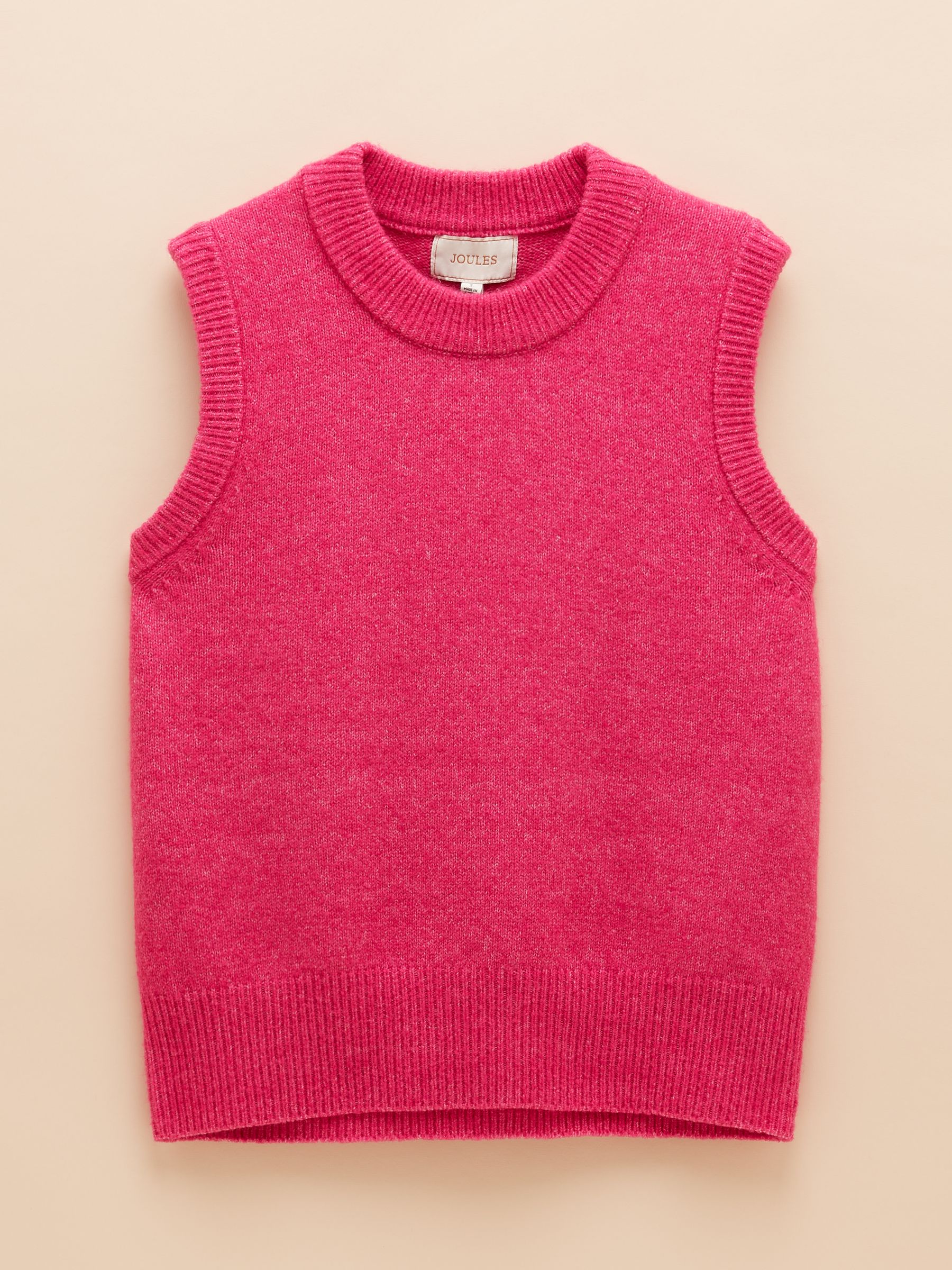 Holly Bright Pink Regular Fit Knitted Vest - Image 8 of 8