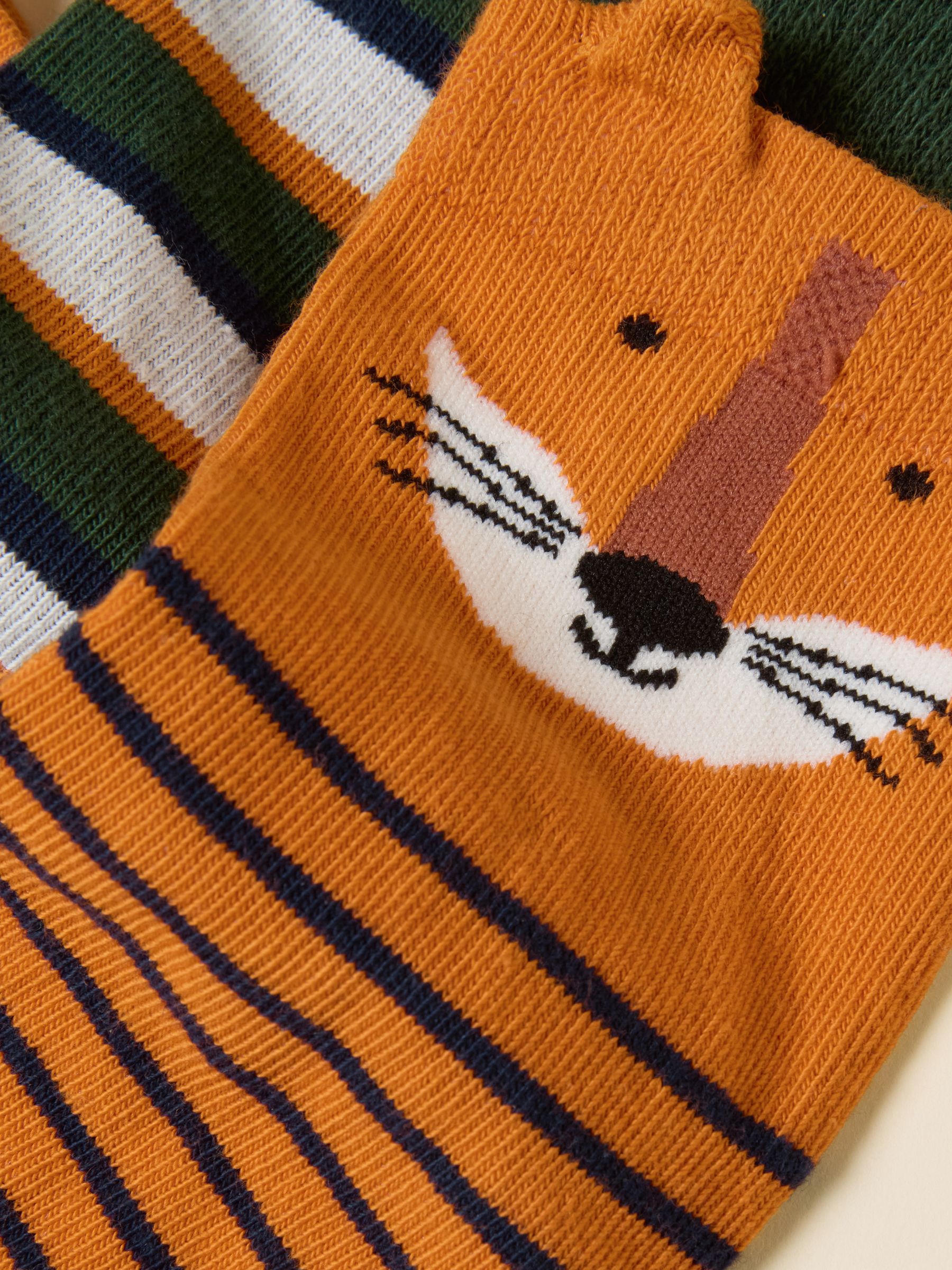 Kids' Neat Feet Orange/Navy Socks 3 Pack - Image 2 of 3