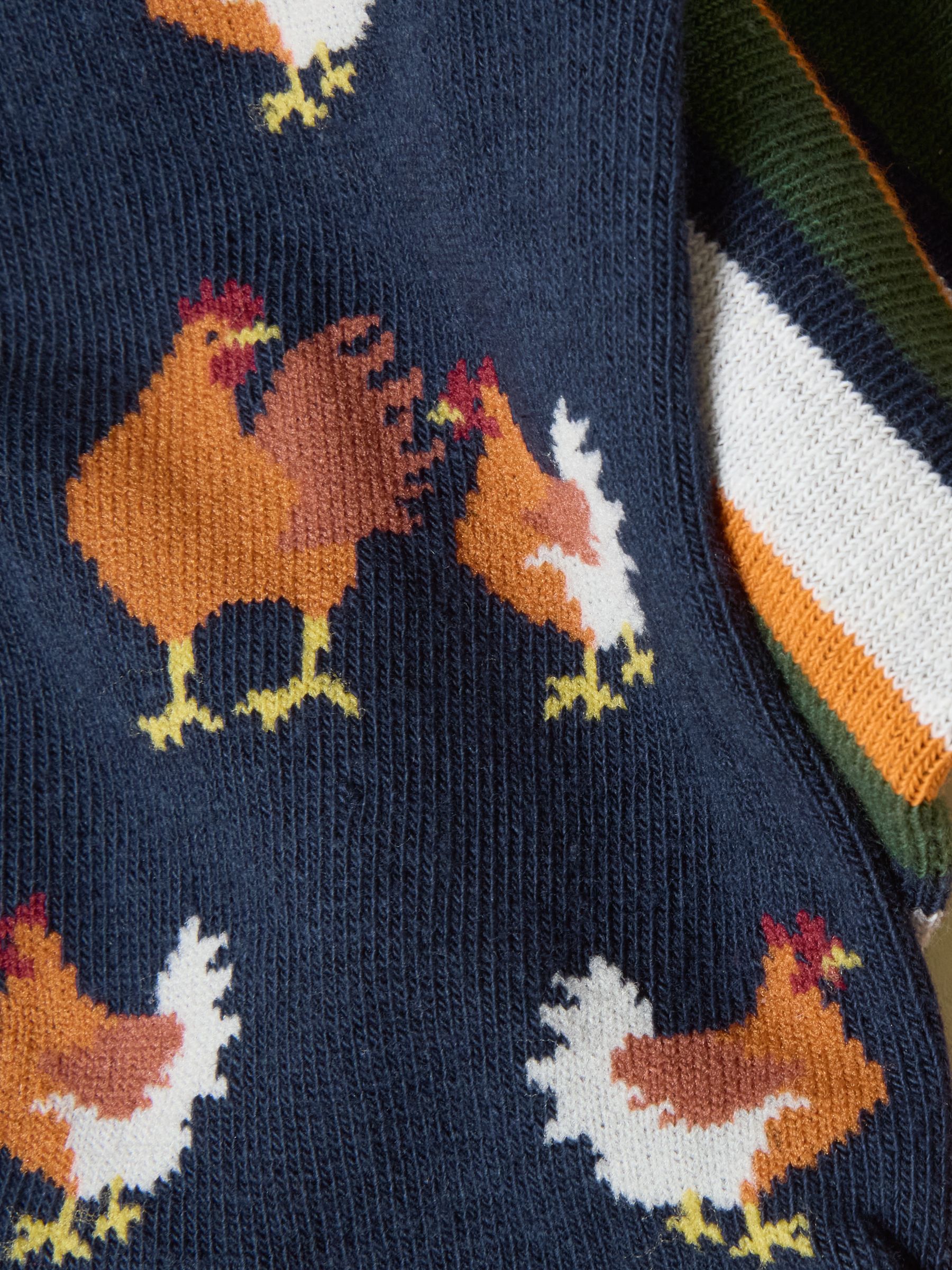 Kids' Neat Feet Orange/Navy Socks 3 Pack - Image 3 of 3