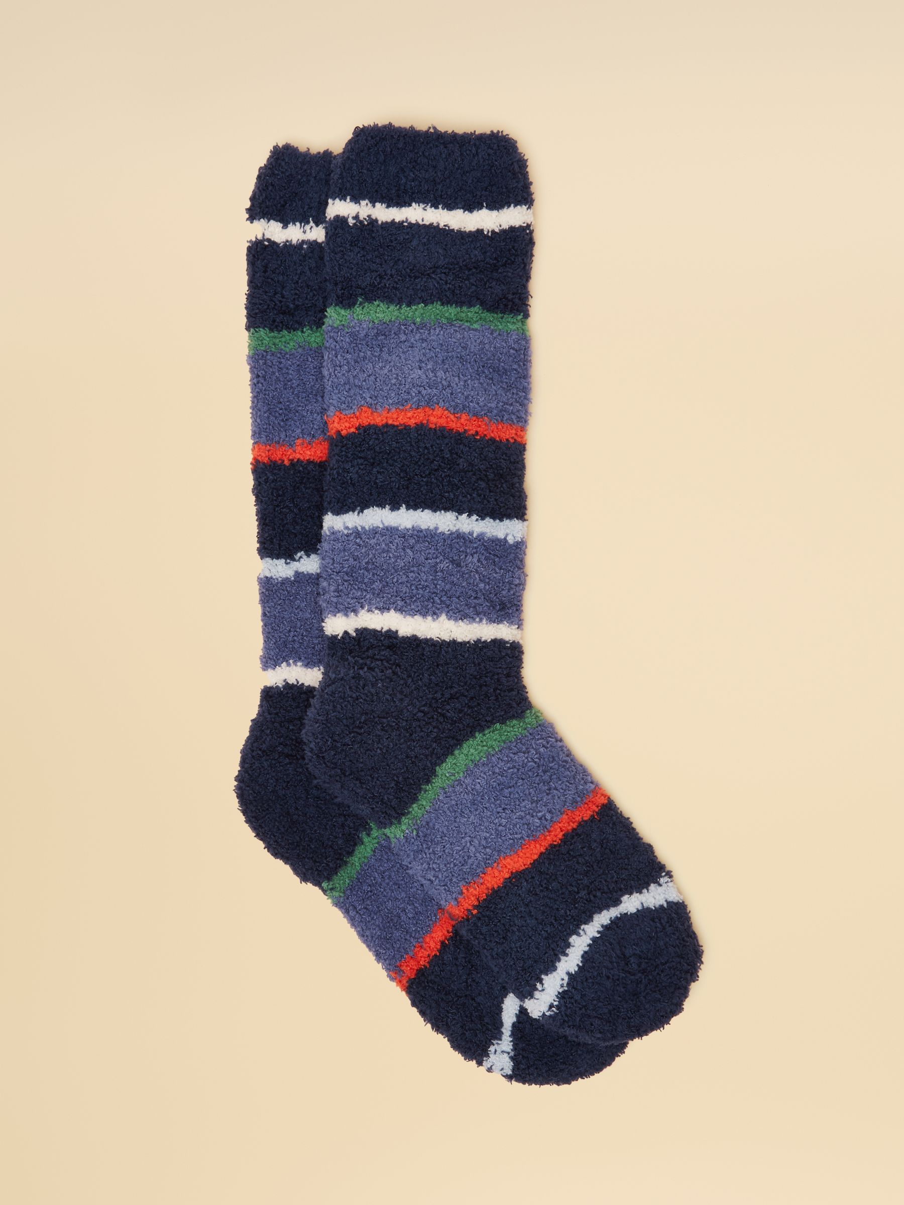 Kids' Fluffy Blue Stripe Socks - Image 1 of 3