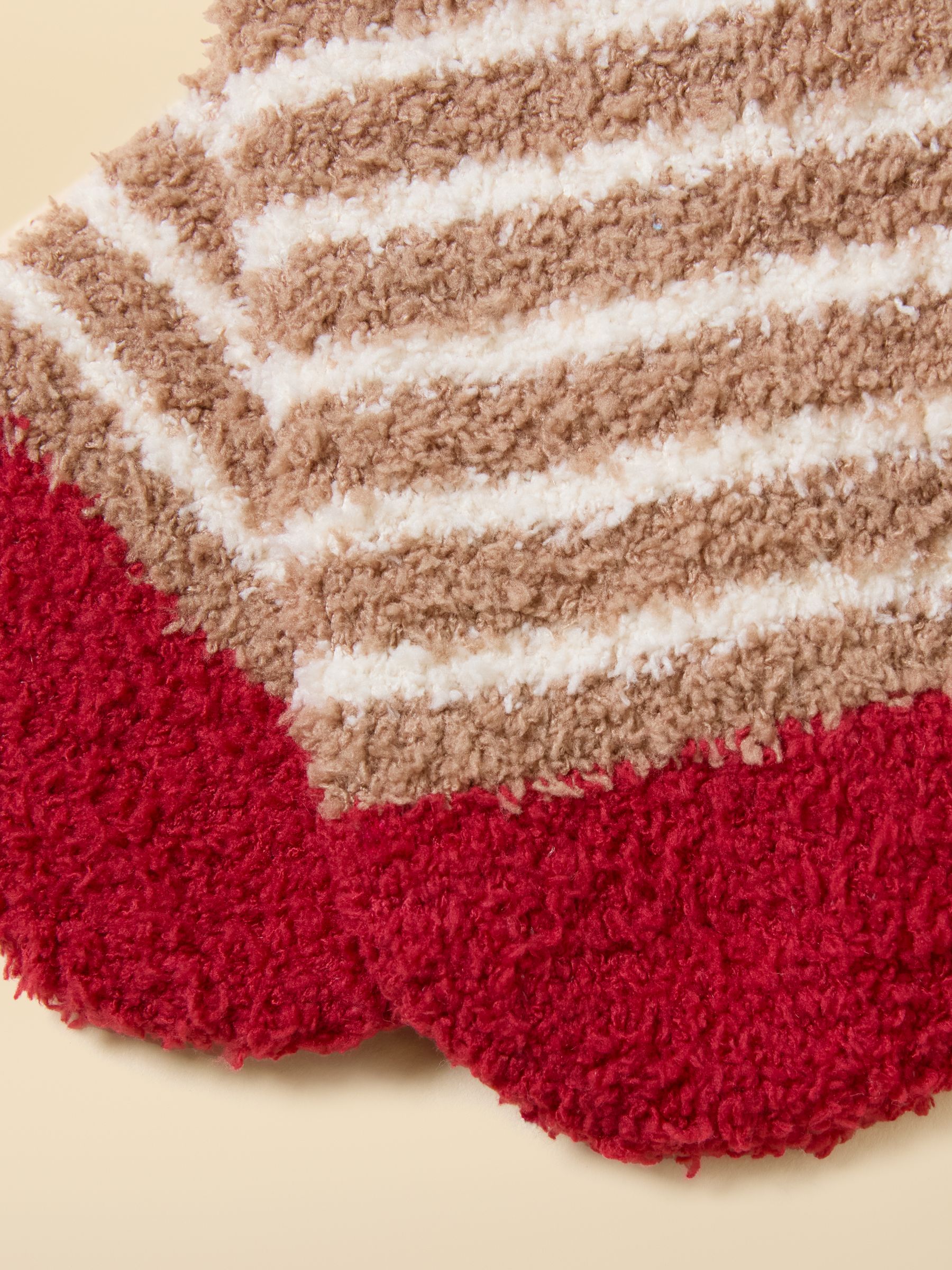 Kids' Fluffy Reindeer Brown Character Socks - Image 2 of 3