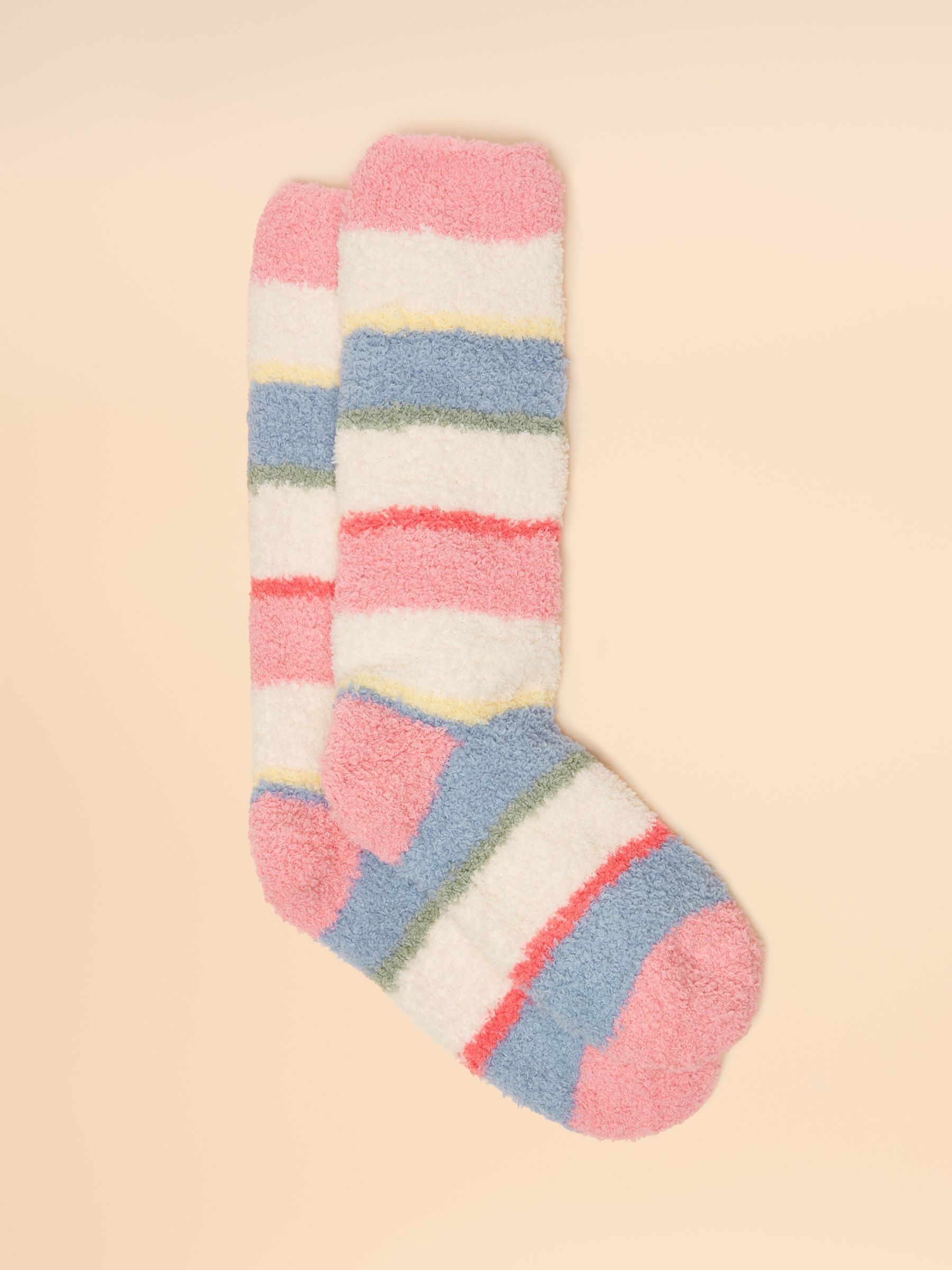 Kids' Fluffy Pink Stripe Socks - Image 1 of 3
