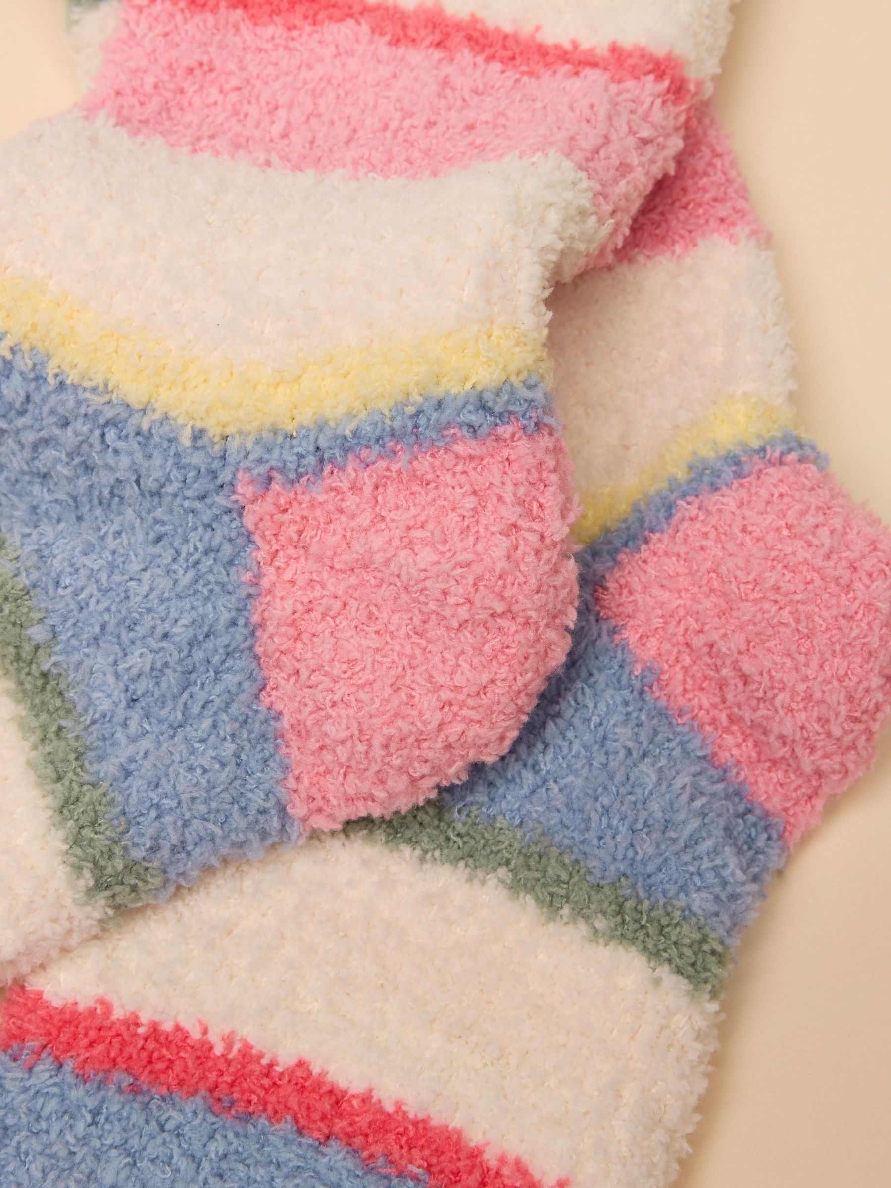 Kids' Fluffy Pink Stripe Socks - Image 3 of 3
