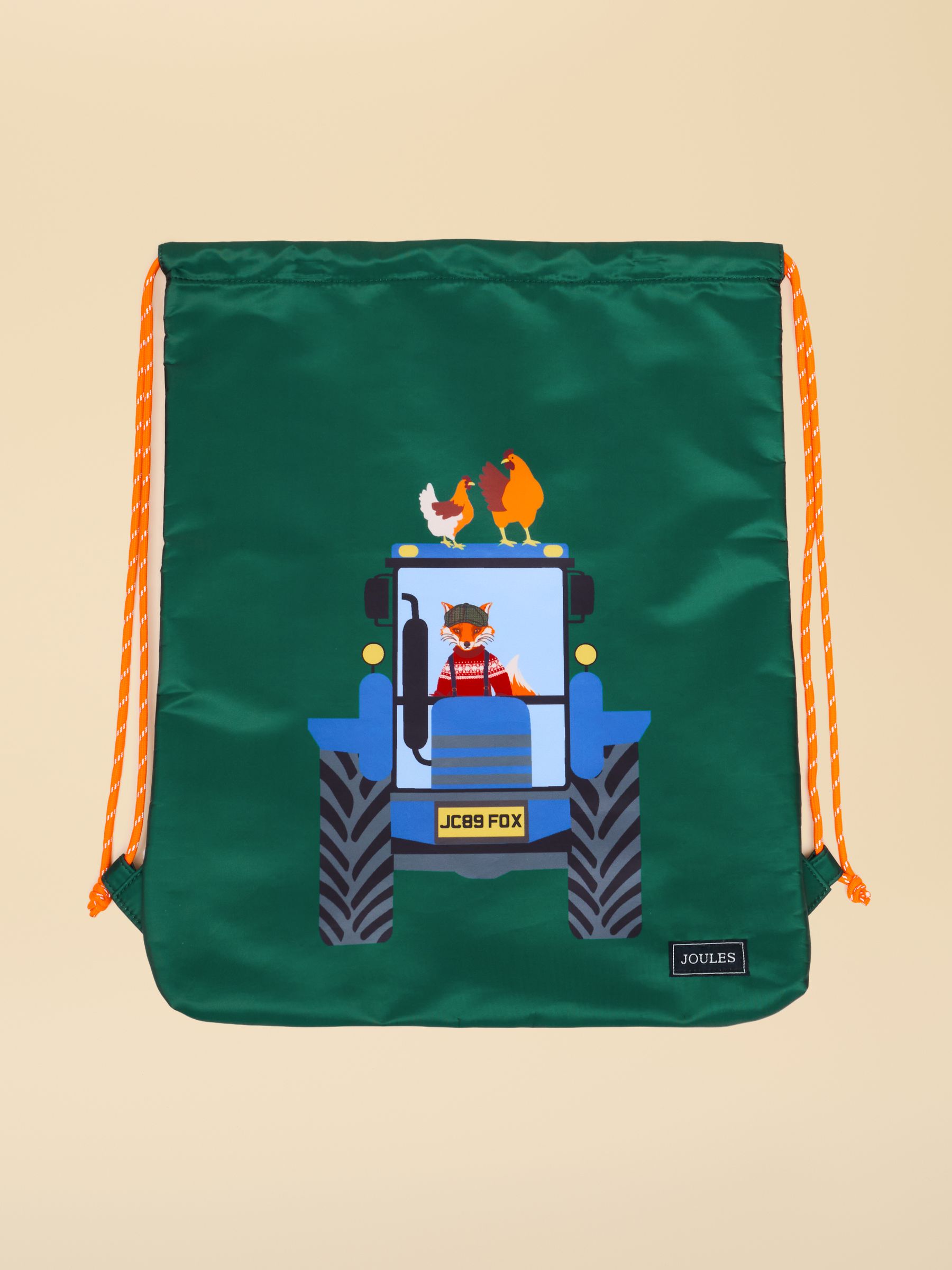Kids' Adventurer Green & Blue Tractor Drawstring Bag - Image 1 of 3