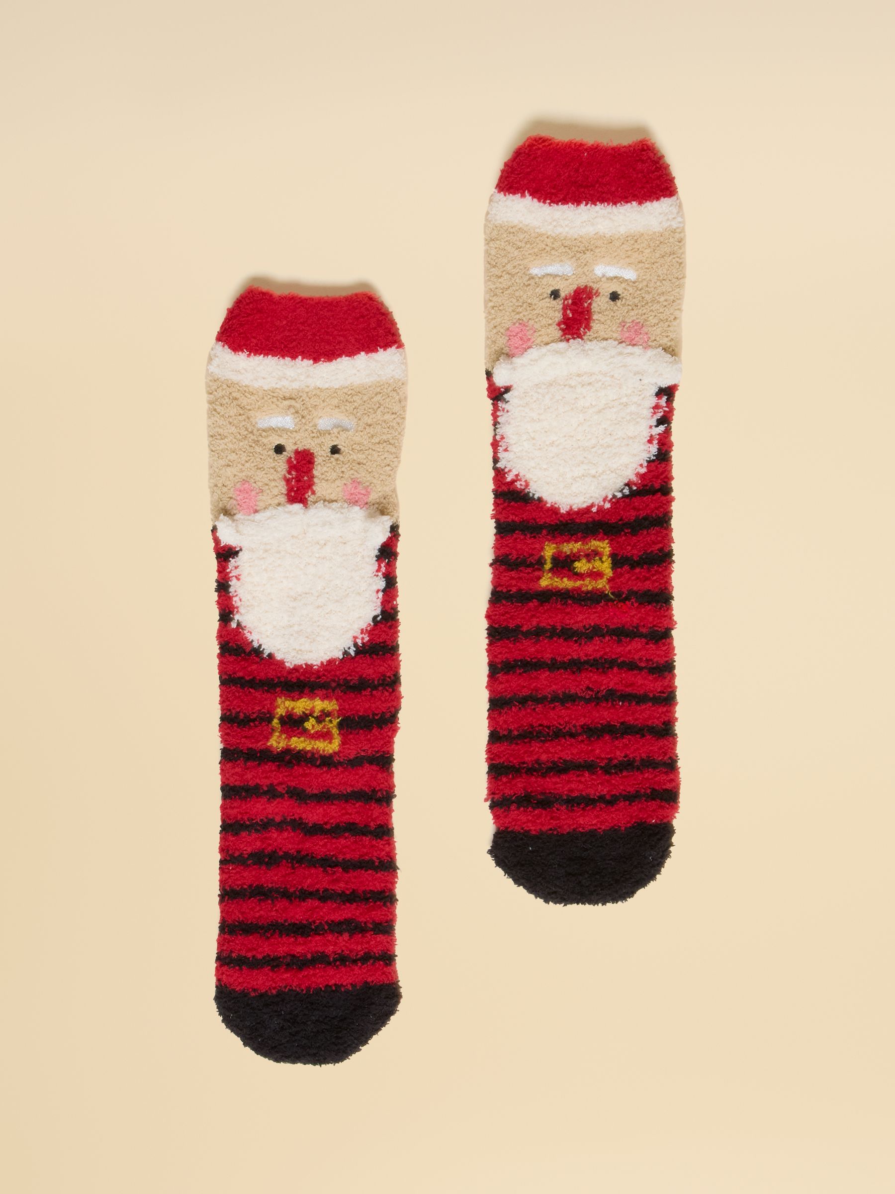 Kids' Fluffy Santa Socks - Image 1 of 3